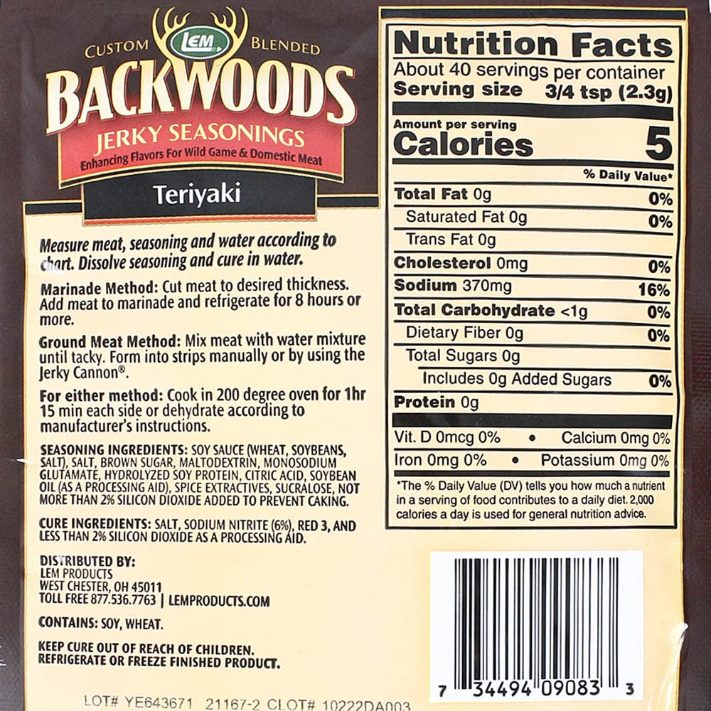 LEM Backwood Teriyaki Jerky Seasoning - Makes 5 lbs.
