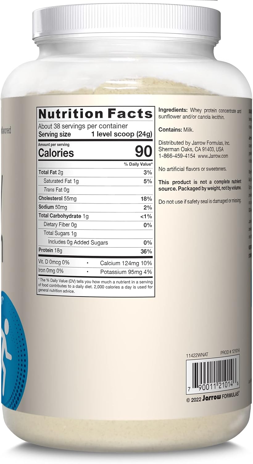 Jarrow Whey Protein, 18g of Protein, 3.8g of BCAAs, Glutamine, 32oz Powder | 18 G Protein Per Serving, 3.8 G BCAAs