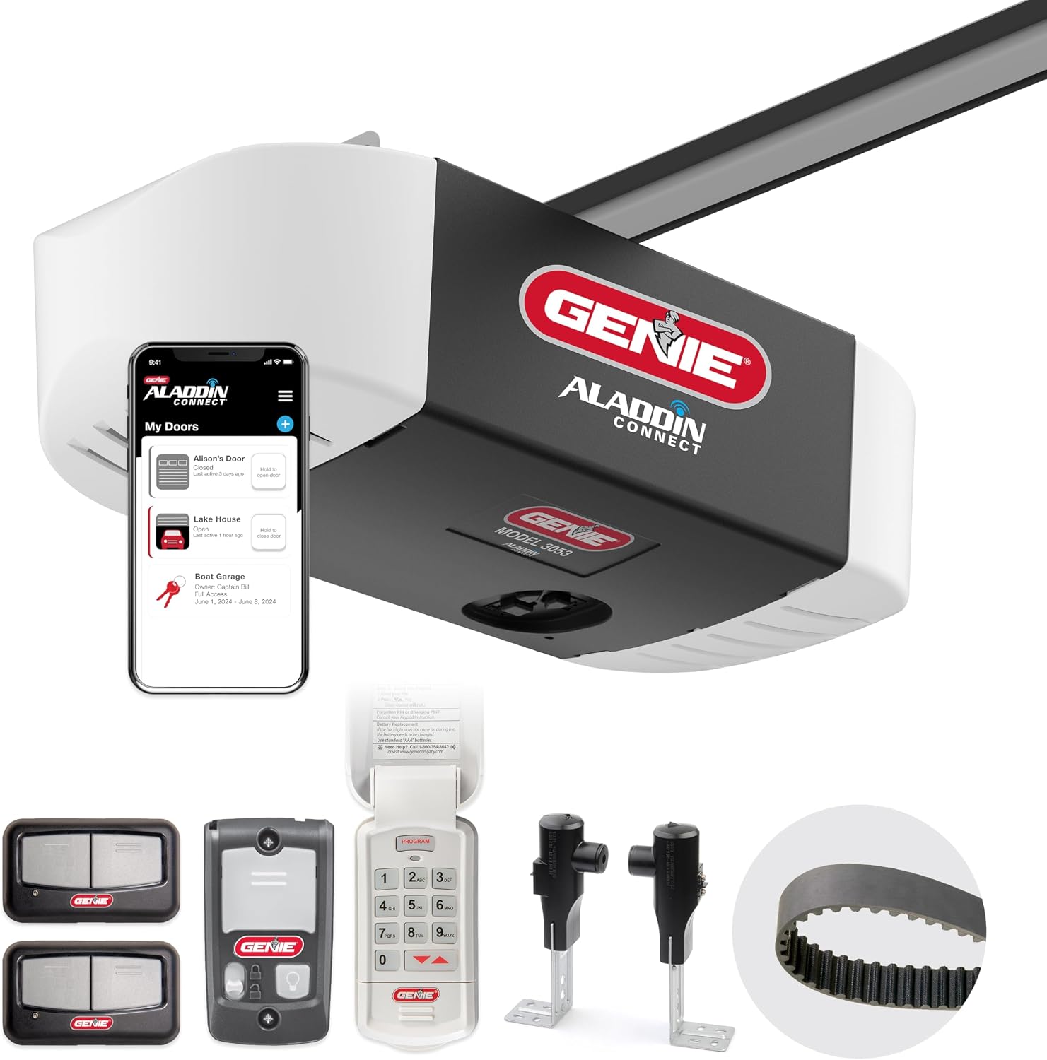 Genie QuietLift Connect – WiFi Smart Garage Door Opener with Added Wireless Keypad