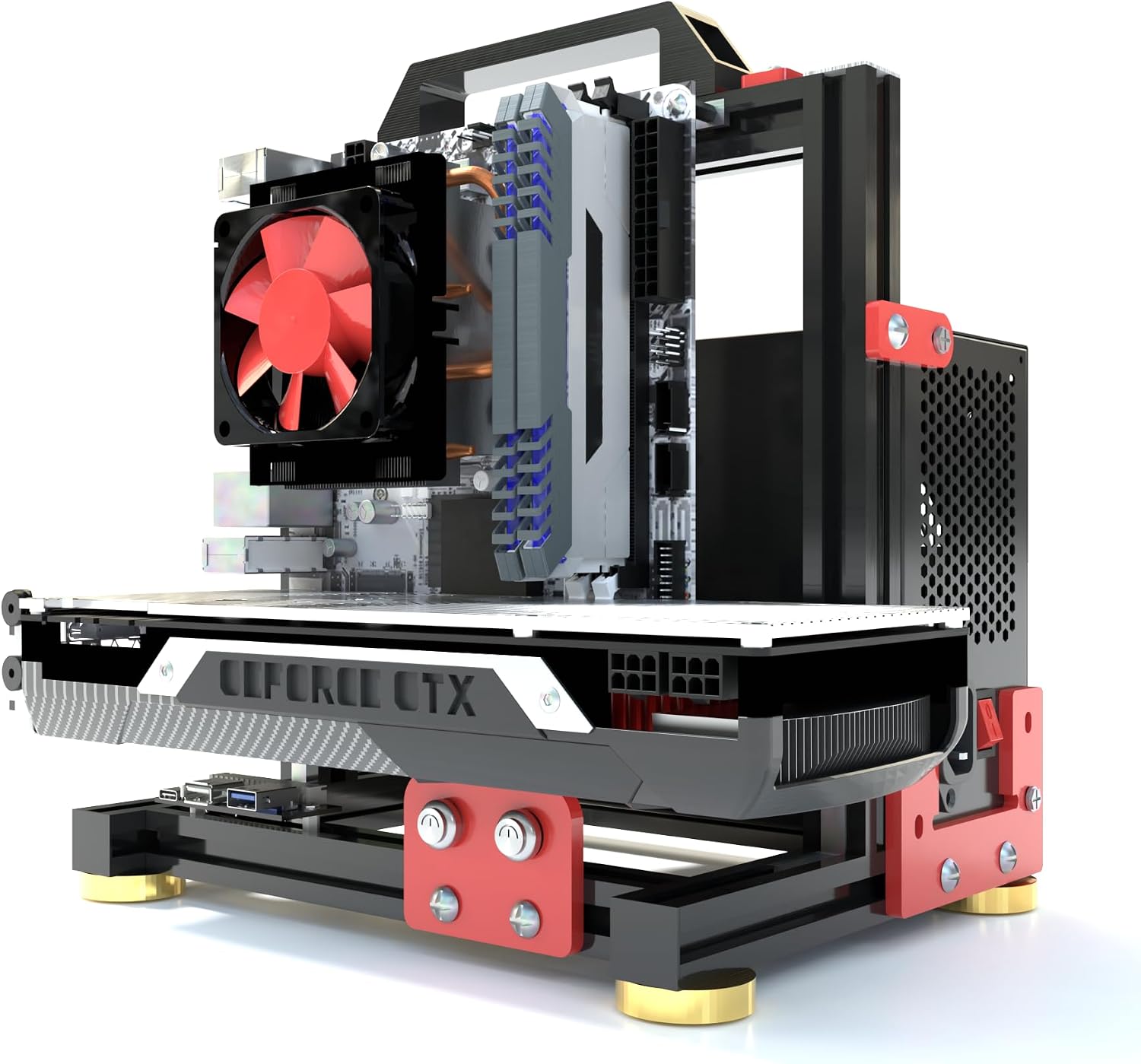 DIY Aluminium Pc Open Case Computer Chassis Test Bench Support Water Cooling Support Server Chassis Support Itx Matx ATX Eatx (2.M-ATX)