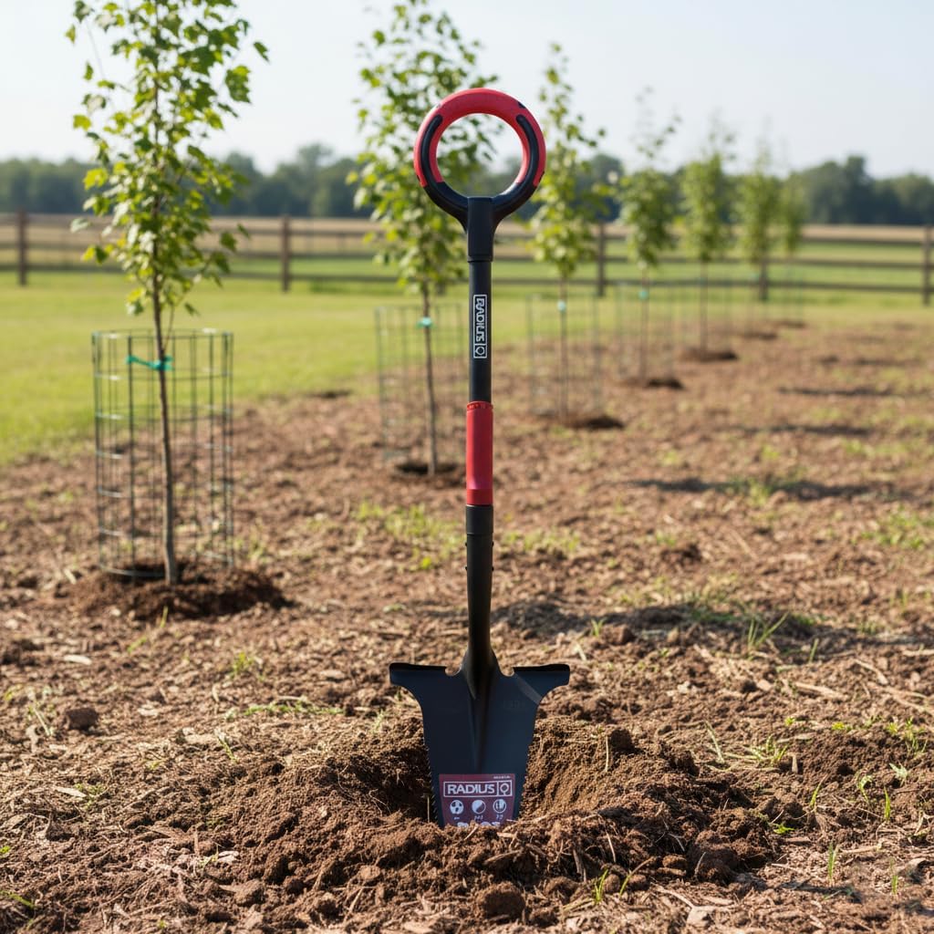 Root Slayer 22011 Garden Shovel, Serrated Blade, Red