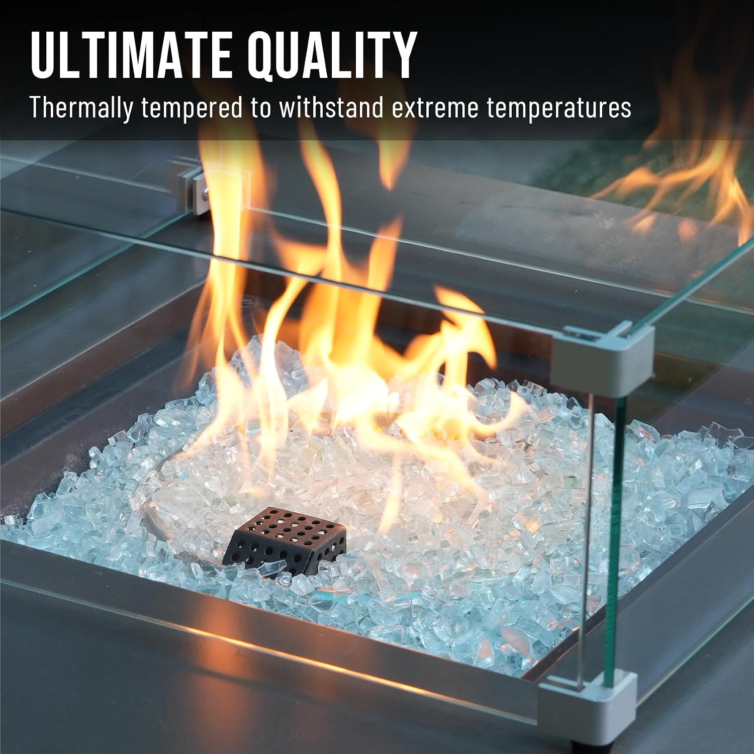 Skyflame 1/4" Pacific Blue Regular Fire Glass for Fire Pit Fireplace