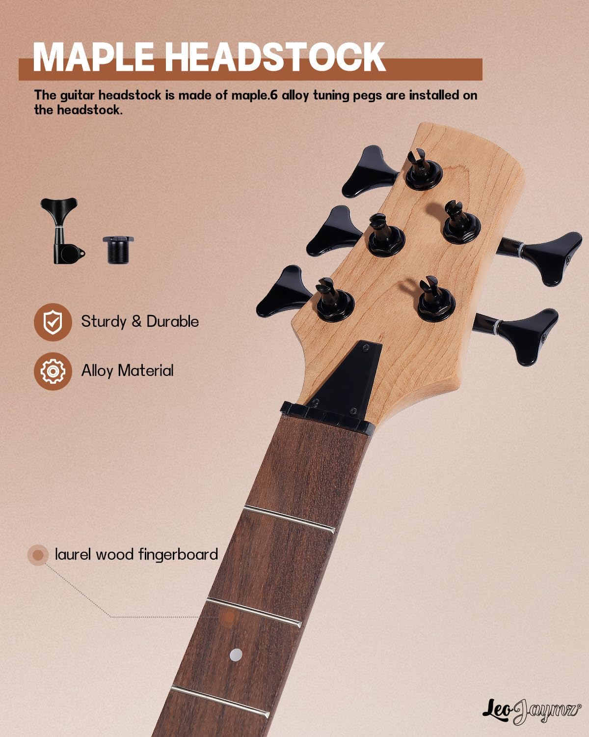 Leo Jaymz DIY Electric Bass Guitar Kit Mahogany Body Maple Neck (AX)