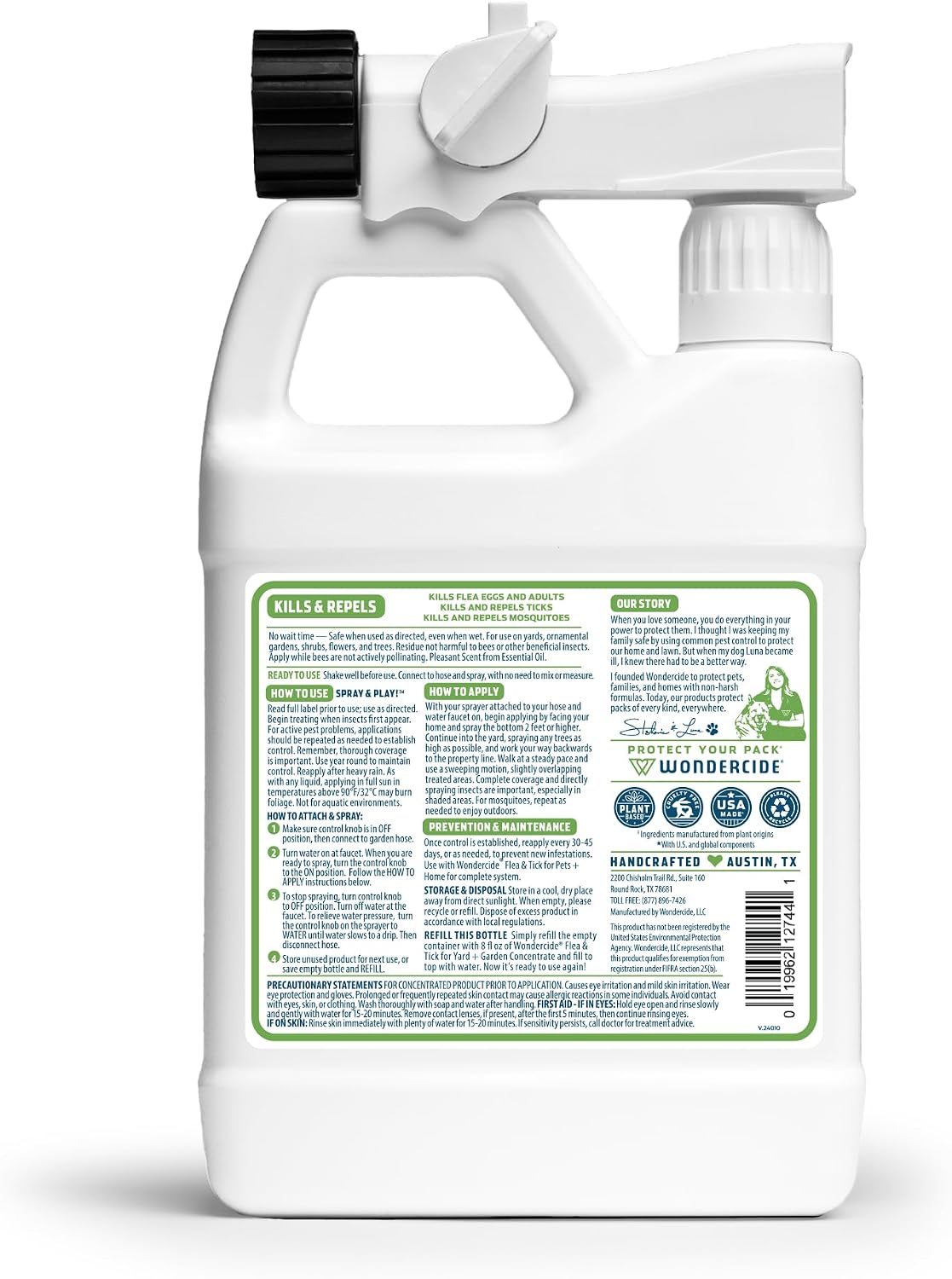 Wondercide - Flea & Tick Yard Spray with Natural Essential Oils - 32 oz | Ready to Use Killer, Treatment, and Repellent of Fleas, Ticks