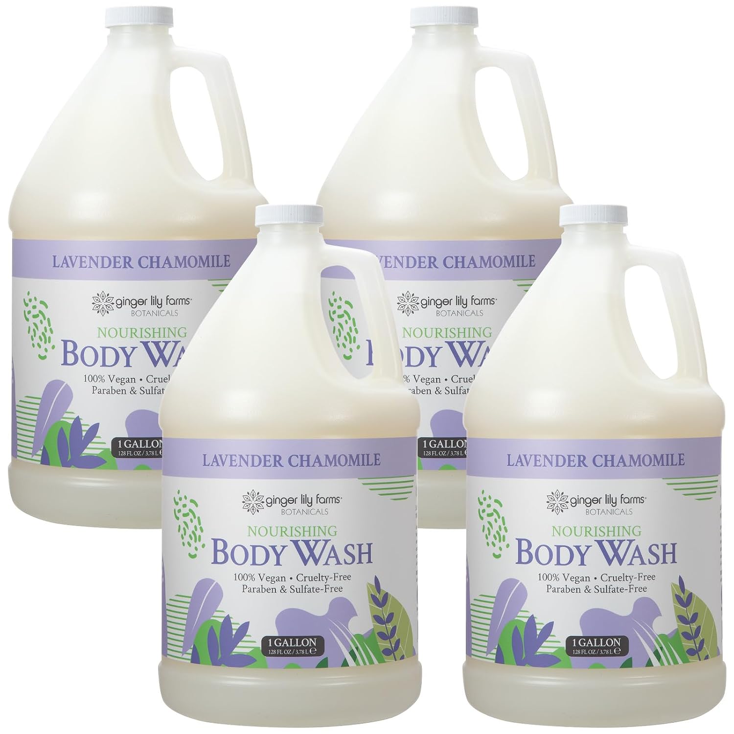 Ginger Lily Farms 1 gal Nourishing Body Wash, Citrus Blend Scent | for Hands, Body & Hair, Moisturizing Wash, Salon Wash, Spa Cleanser, Salon & Spa Essentials, Manicure & Pedicure Supplies
