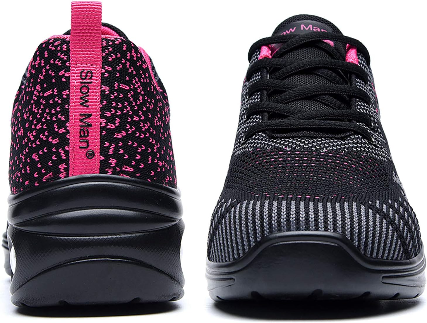 Slow Man Women's Jazz Shoes Lace-up Sneakers - Breathable Air Cushion Lady Split Sole Athletic Walking Dance Shoes Platform