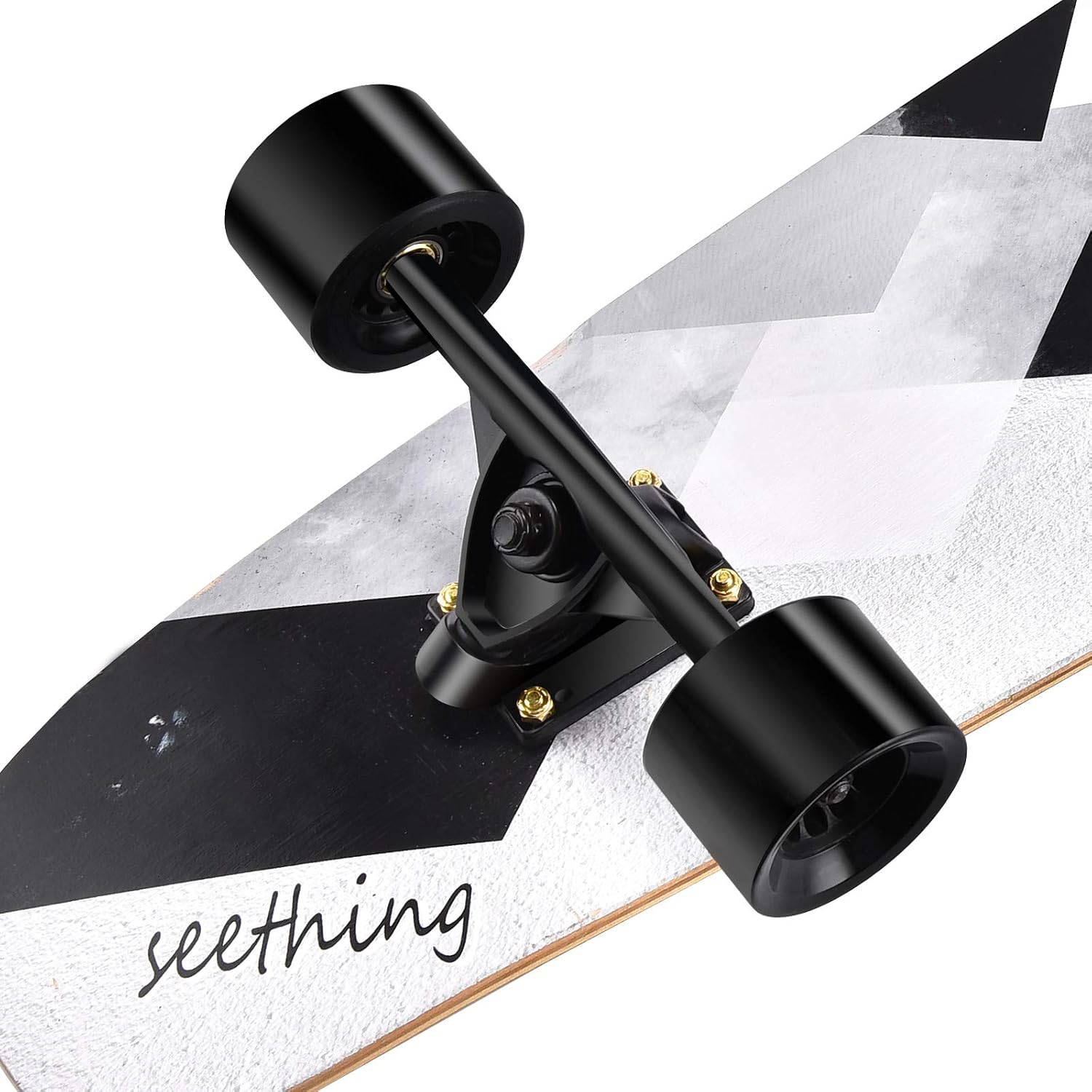 seething 42 Inch Longboard Skateboard Complete Cruiser Pintail, The Original Artisan Maple Skateboard Cruiser Pintail for Cruising, Carving