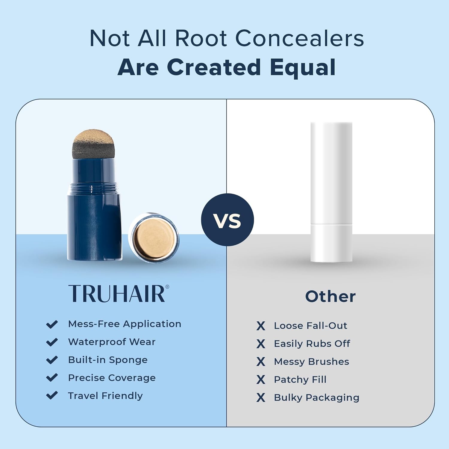 TRUHAIR Color & Conceal Waterproof Root Touch Up Hair Color for Gray Hair Coverage - Instant Root Cover Up Hair Powder for Women & Men - Bald Spot