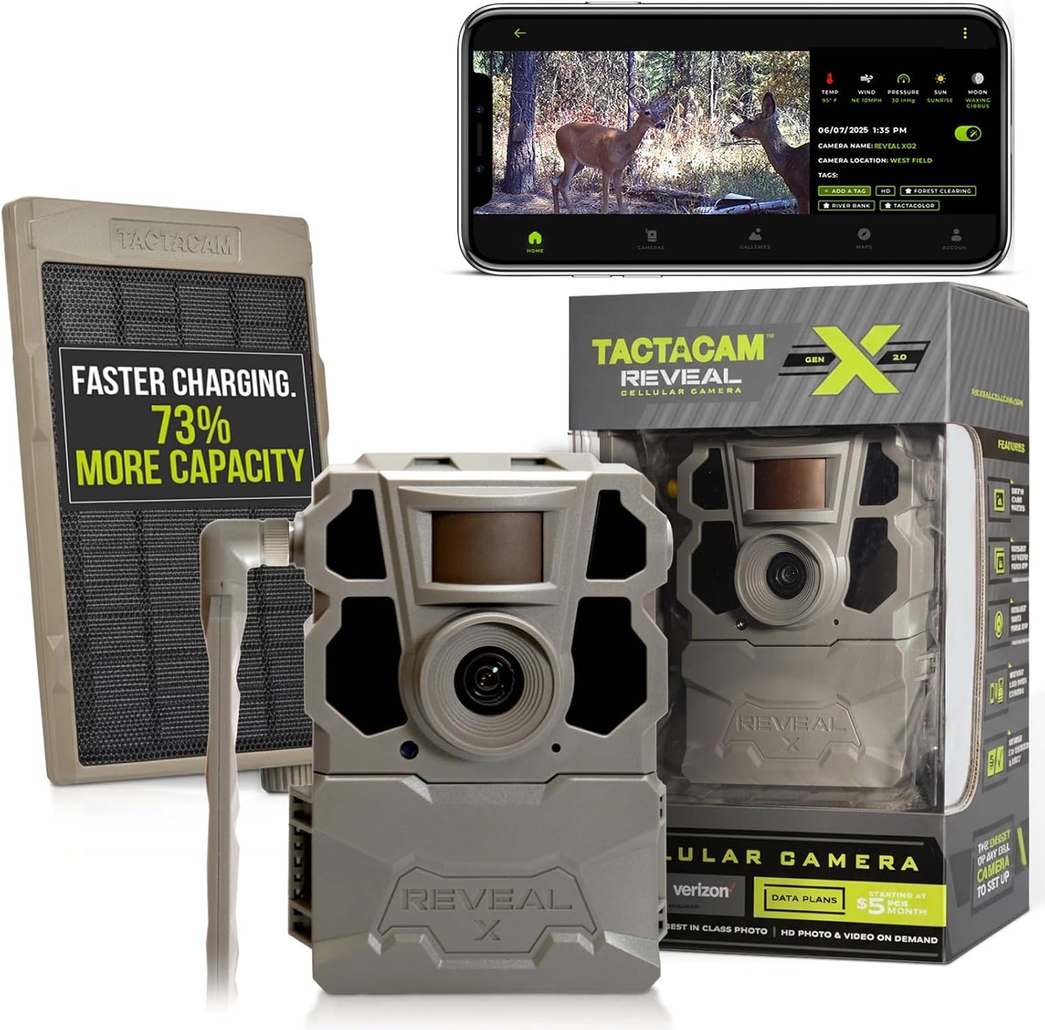 Tactacam Reveal X Gen 2.0 LTE Cellular Trail Camera Reveal External Solar Panel