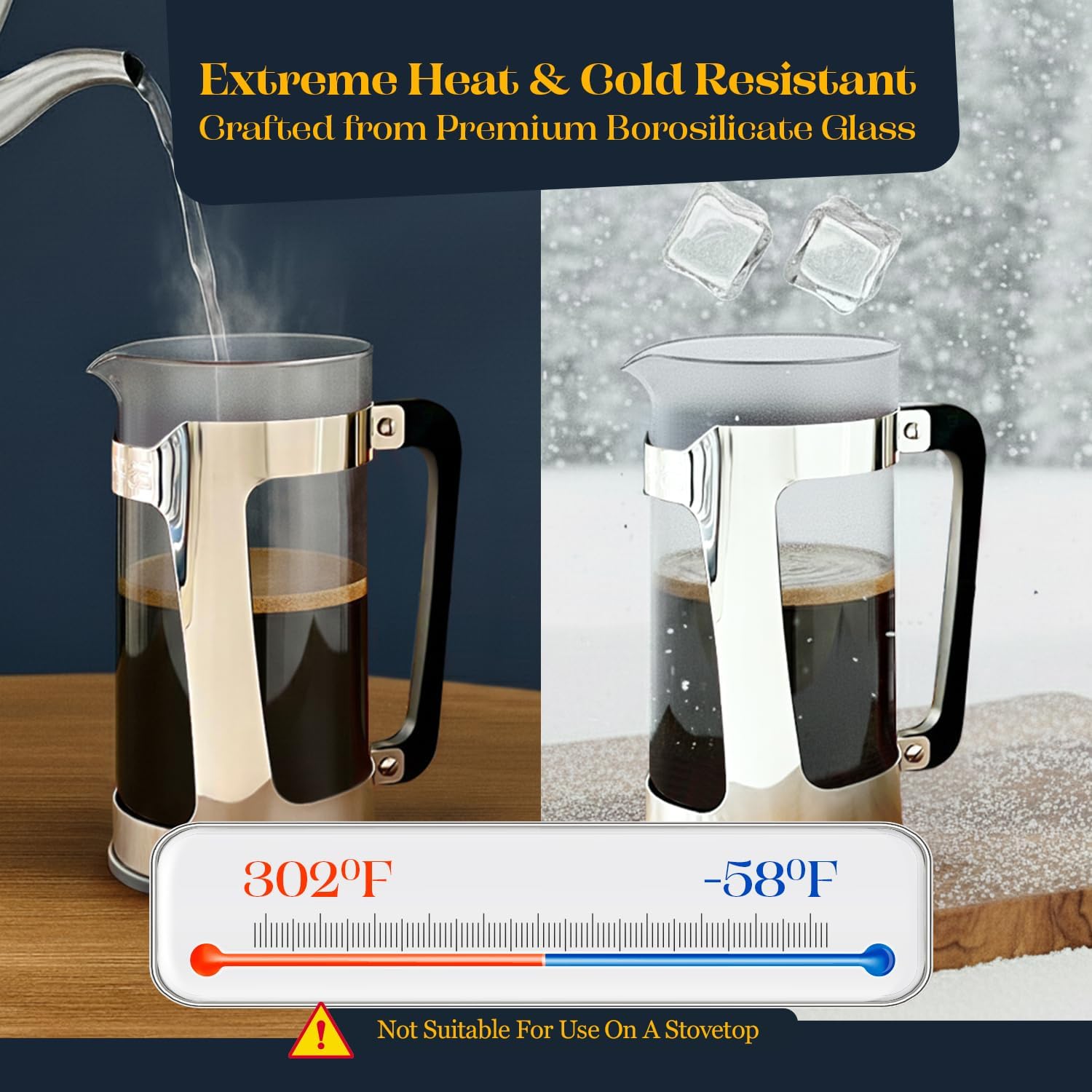 ESPRO P3 French Press Coffee Maker, 32oz, Black, Double Micro Filter Press | Grit-Free Coffee Press, Thicker Borosilicate Heat Resistant Glass french press, Tea Press, Easy Coffee Brewer, Tea Brewer