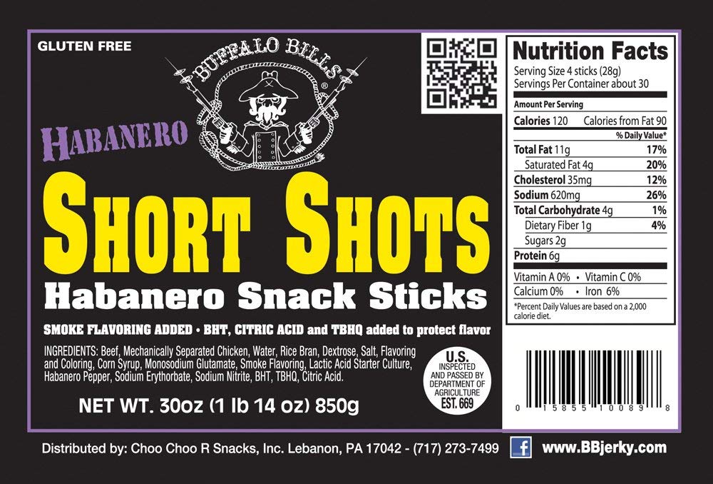 Buffalo Bills Original Short Shots Snack Beef Sticks, 3.5"Sticks/30 Oz Bag | Gluten Free, Ideal For Road Trips, Officesnacks, Hiking, High Protein Snack, Made In The USA, 100% Us-Raised Beef, 120 Sticks