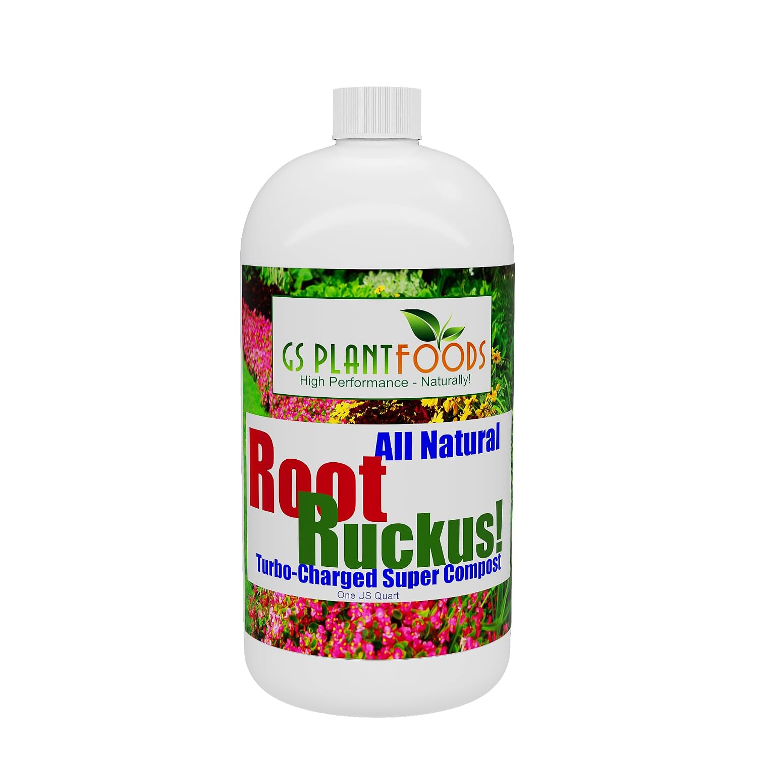 GS Plant Foods Root Ruckus Compost Fertilizer Organic Plant Food - Turbo Charged Compost for Plants - Humic Acid & Sea Kelp Nutritional Root Supplement for Lawns, Soil, Shrubs & Vegetables - 1 Gallon