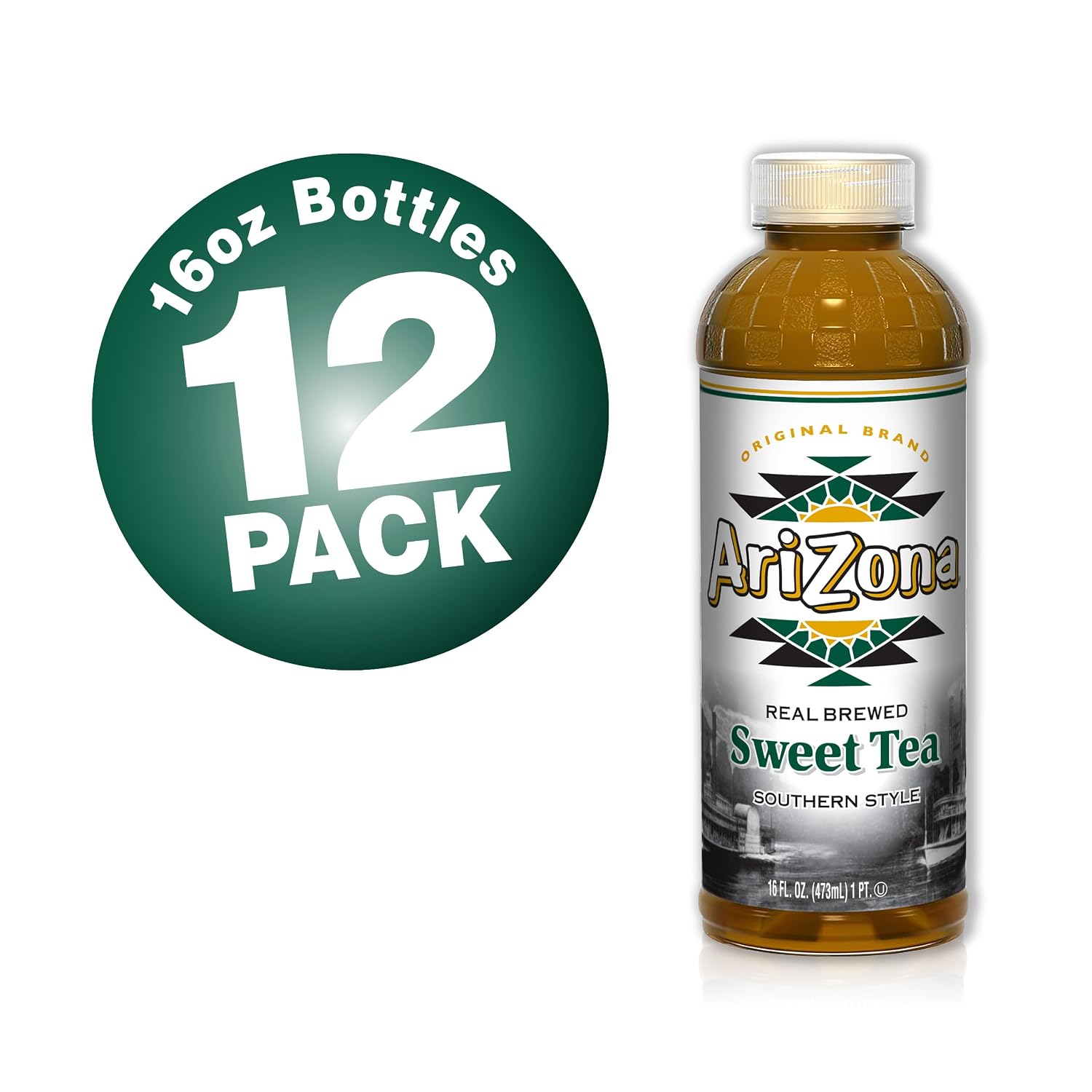 Arizona Green Tea with Ginseng and Honey - 16 Fl Oz (12 Pack)