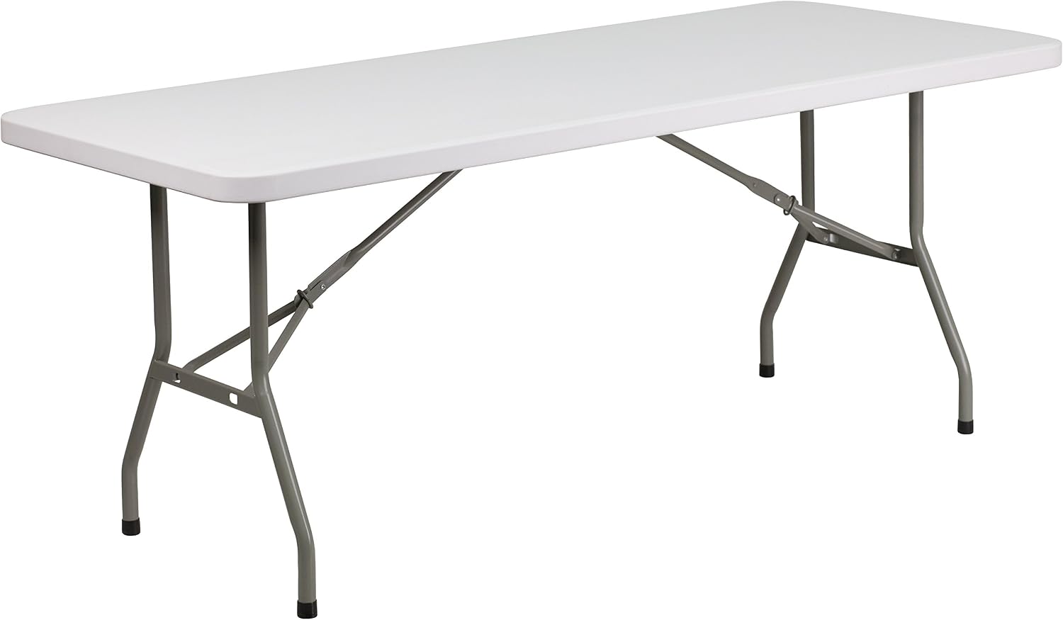 Flash Furniture 5-Foot Granite White Plastic Folding Table | Lightweight, Easy Storage, Commercial Grade