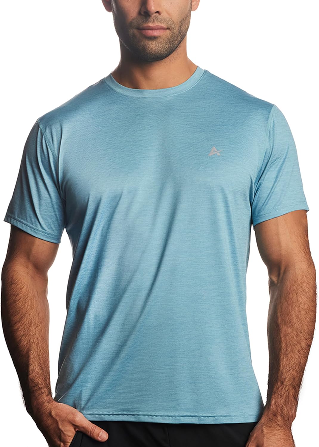 Arctic Cool Men’s Crew Neck Instant Cooling Moisture Wicking Performance UPF 50+ Short Sleeve Workout Shirt