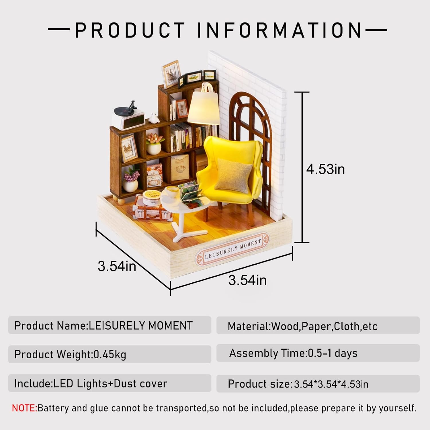 CUTEROOM DIY Doll Room Miniature Furniture Wooden House Kit-Study Room