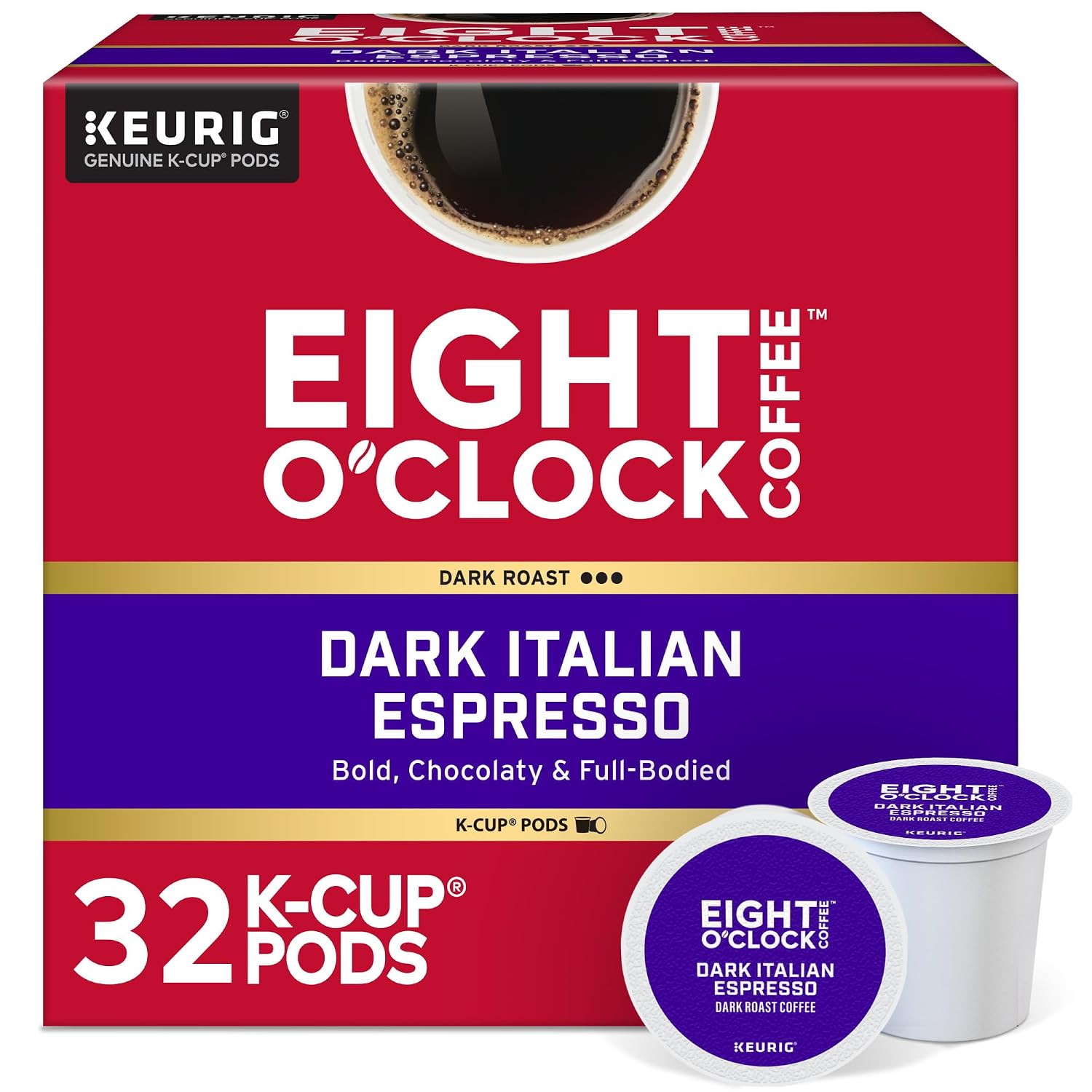 Eight O'Clock Coffee The Original, Single-Serve Keurig K-Cup Pods, Medium Roast Coffee Pods, 72 Count