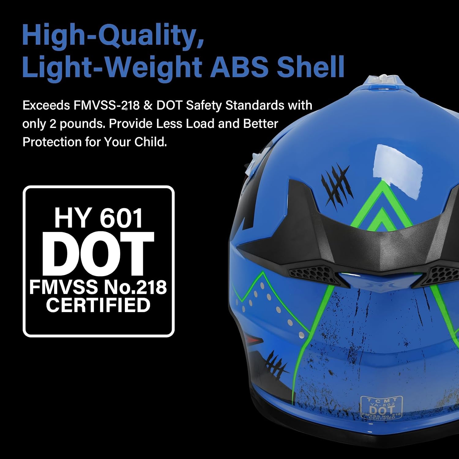Kids Dirt Bike Helmet Youth Motorcycle Helmet DOT-Certified Full Face Helmets for Motocross ATV Off-Road Street Bike with Goggles & Gloves, Blue Flame Medium | Motorcycle Riding Gear included Goggles & Gloves, Ultra-Lightweight, For ATV UTV Off-Road, Blu…