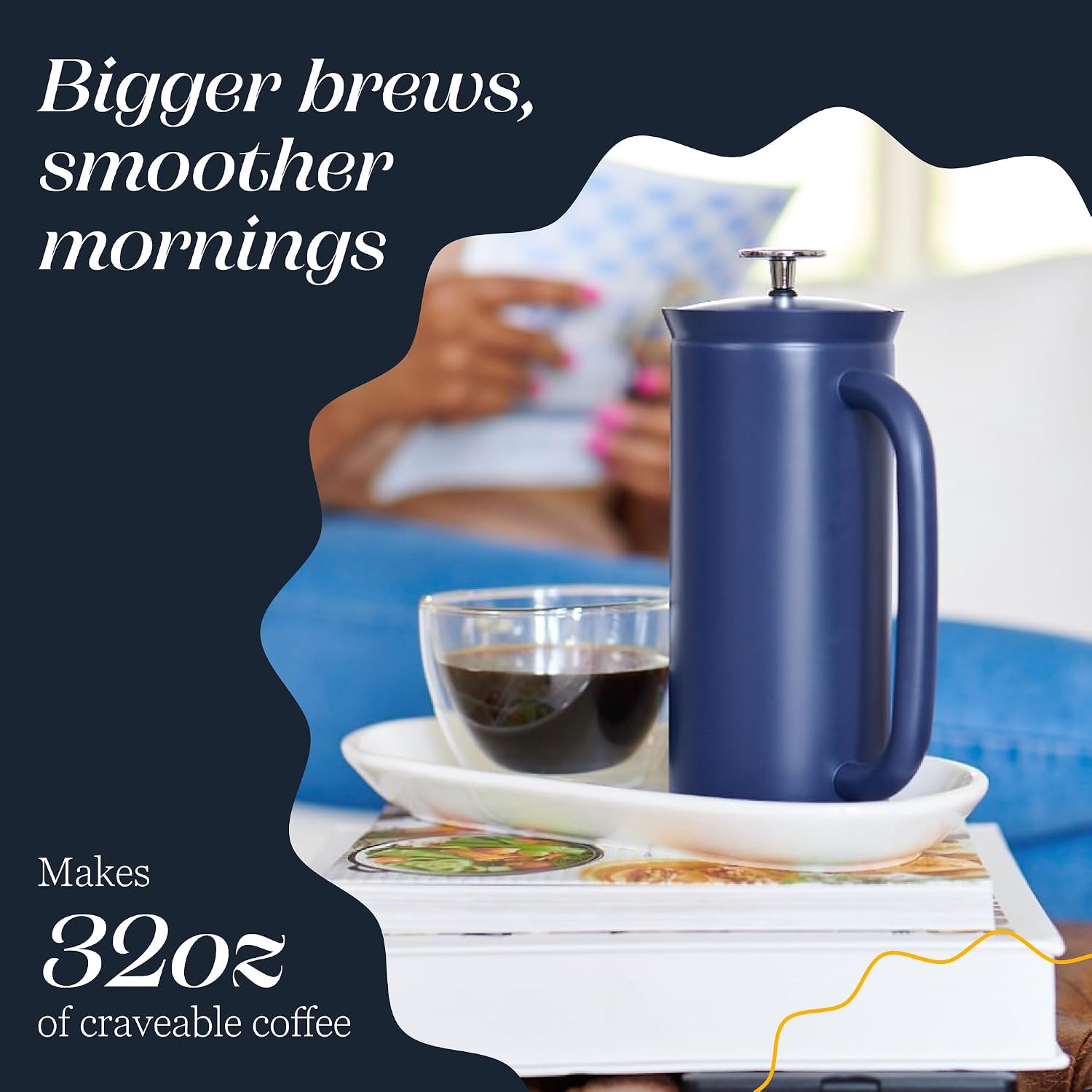 ESPRO P7 French Press, 18oz, Brushed, Stainless Steel Coffee Maker | Double Filter Coffee Press, Grit-Free Coffee, Heat Resistant Insulated tea Press, Easy Hot and Cold Coffee Brewer, Tea Brewer