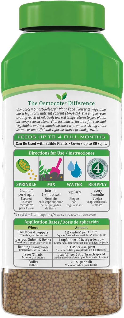 Osmocote Smart-Release Plant Food Flower & Vegetable, Plant Fertilizer, 2 lbs. (12-Pack)