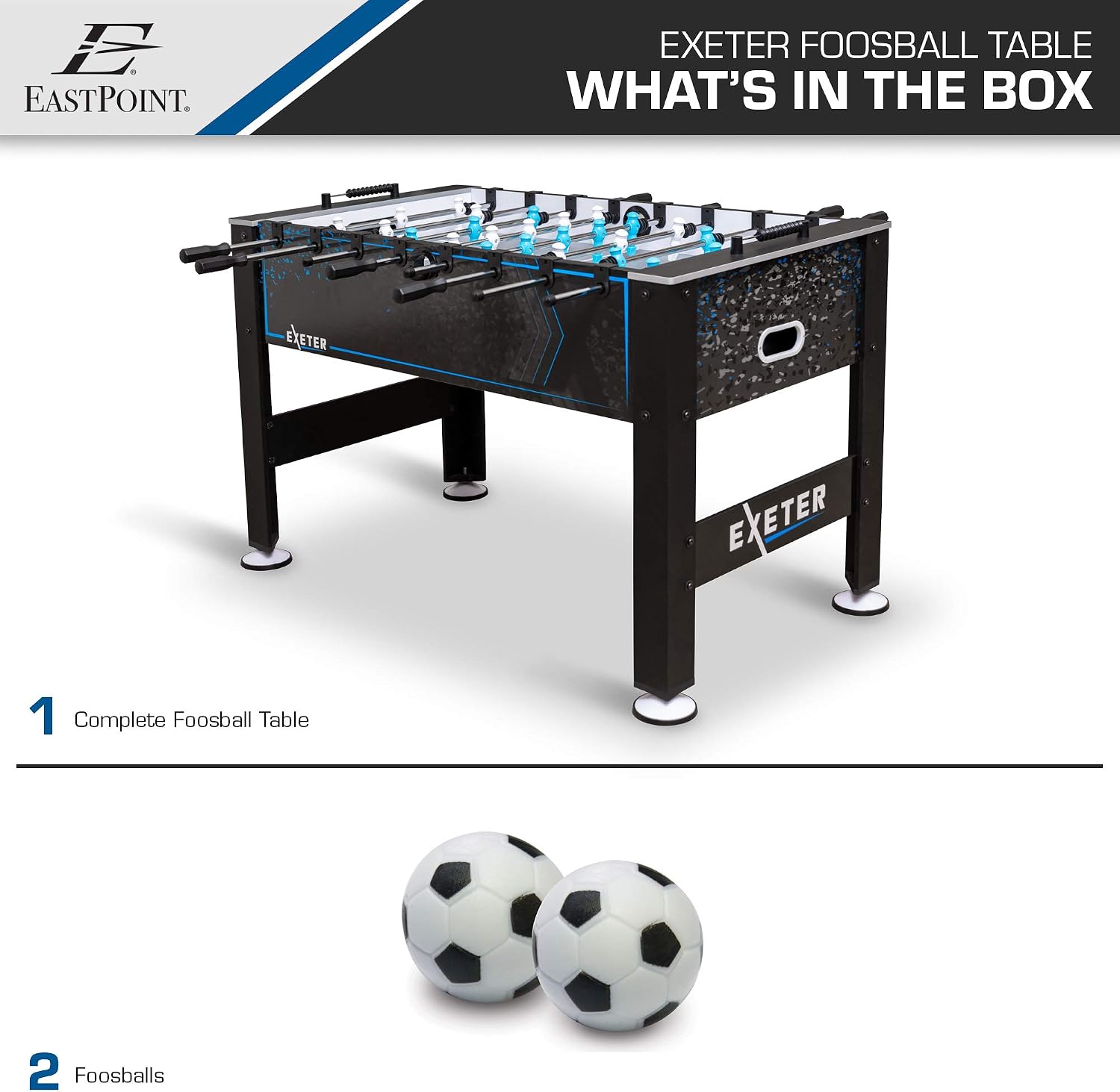 EastPoint Sports 60-Inch Official Competition Size Foosball Table - Foosball Game Table and Foosball Ball Set Complete with Quick-Connect Rods and