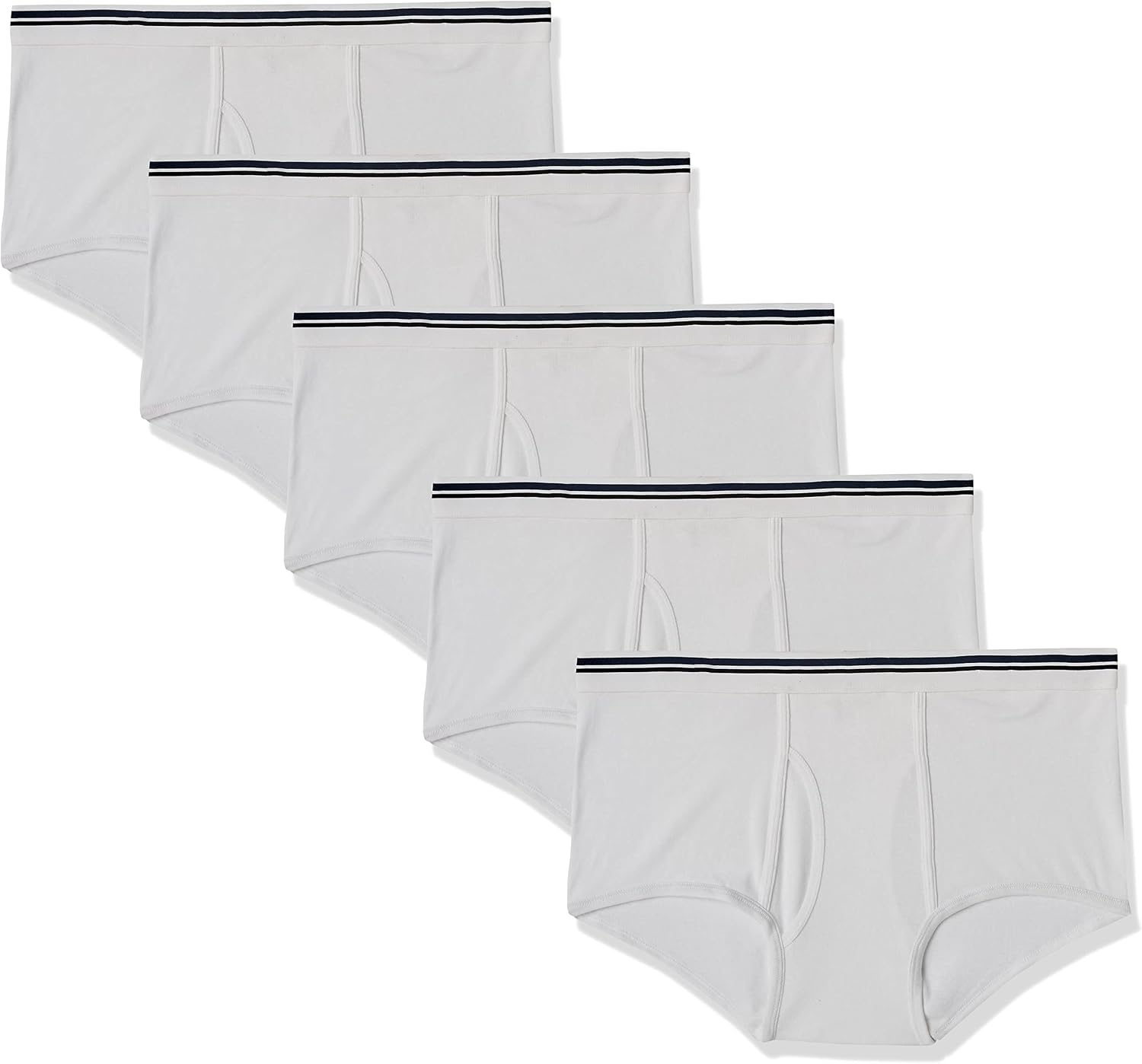 Amazon Essentials Men's Breathable Ribbed Knit Briefs with Elasticized Waistband, Multipacks