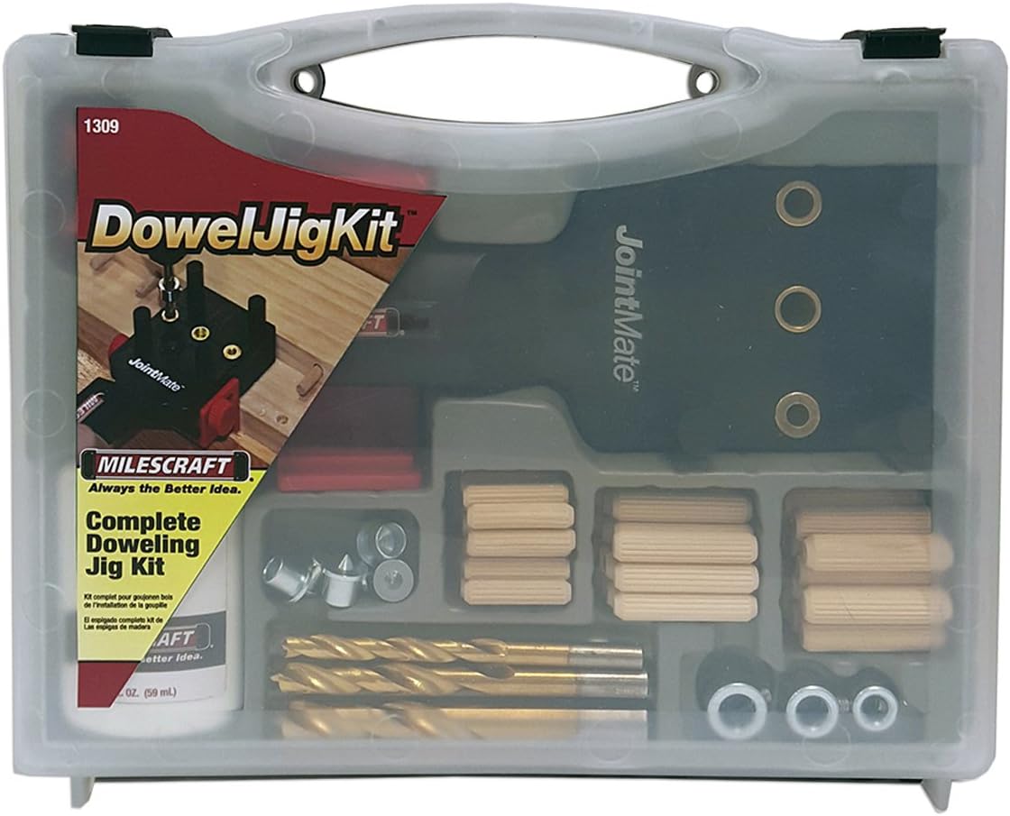 Milescraft 1309 DowelJigKit - Complete Doweling Kit with Dowel Pins and Bits