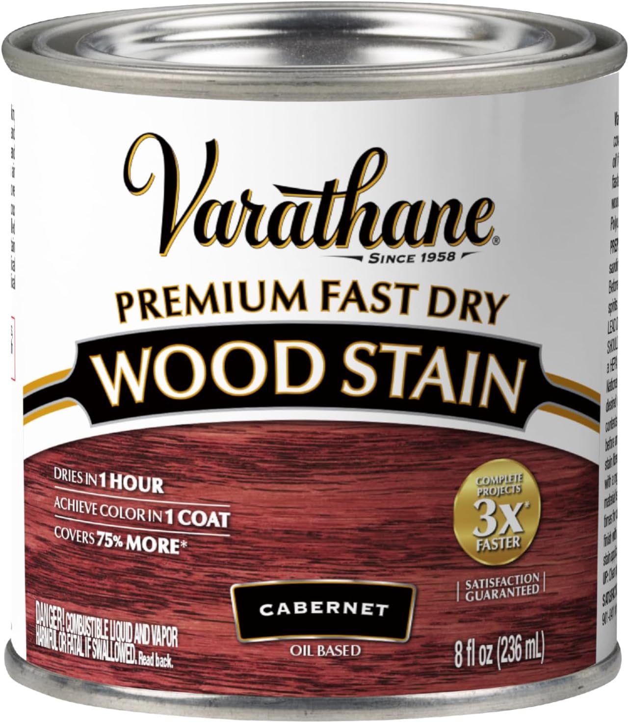 Varathane Premium Fast Dry Weathered Gray Wood Stain | Oil-Based, 1 Coat Color, 1 Hour Dry Time, Interior Wood Stain, Furniture, Cabinets, Doors, Covers Up to 275 Sq Ft, Quart