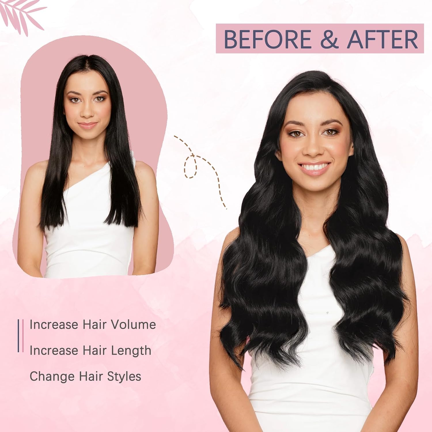 22" Clip in Human Hair Extensions Full Head 200g 10 Pieces 22 Clips Light Brown Double Weft Brazilian Real Remy Hair Extensions Thick Straight (22"