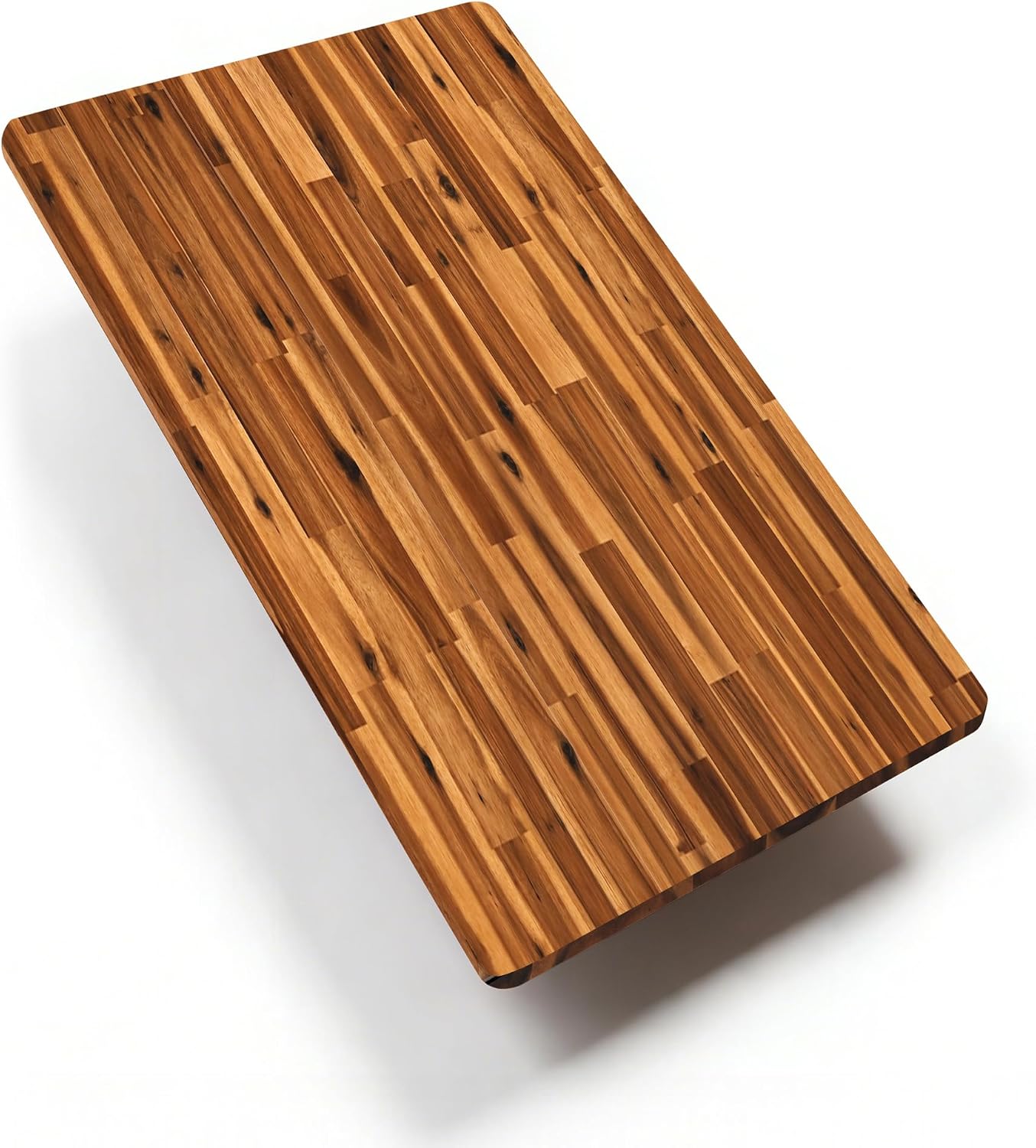 FLEXISPOT Acacia Solid Wood 55"x28" Butcher Block Desktop, Walnut | Acacia Solid Wood, Thick Beveled Edge, For Standing Desk, Office Table, Workbench, DIY Furniture Projects