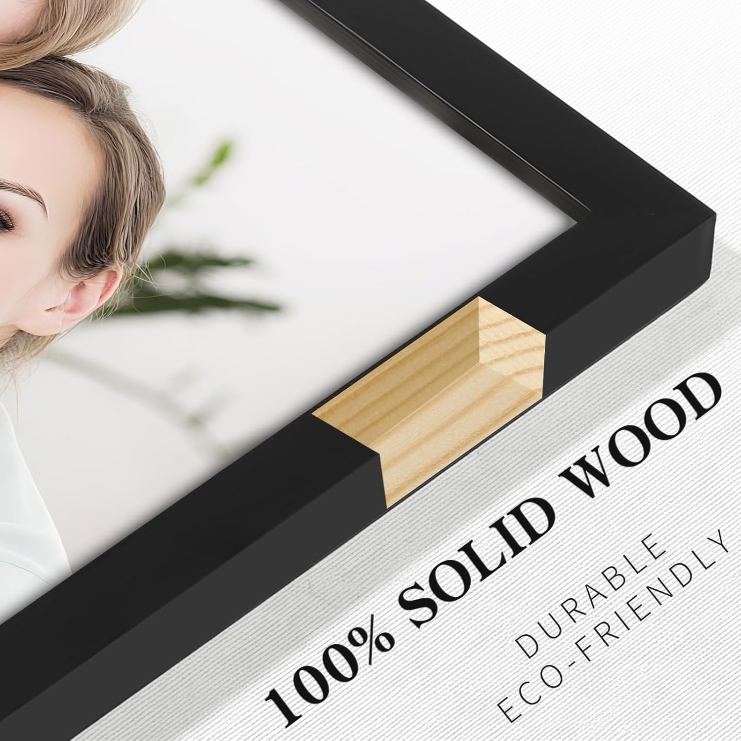 Picture Frames 8x8 2 Pack Made of Solid Wood Black for Wall Mounting and Tabletop Display