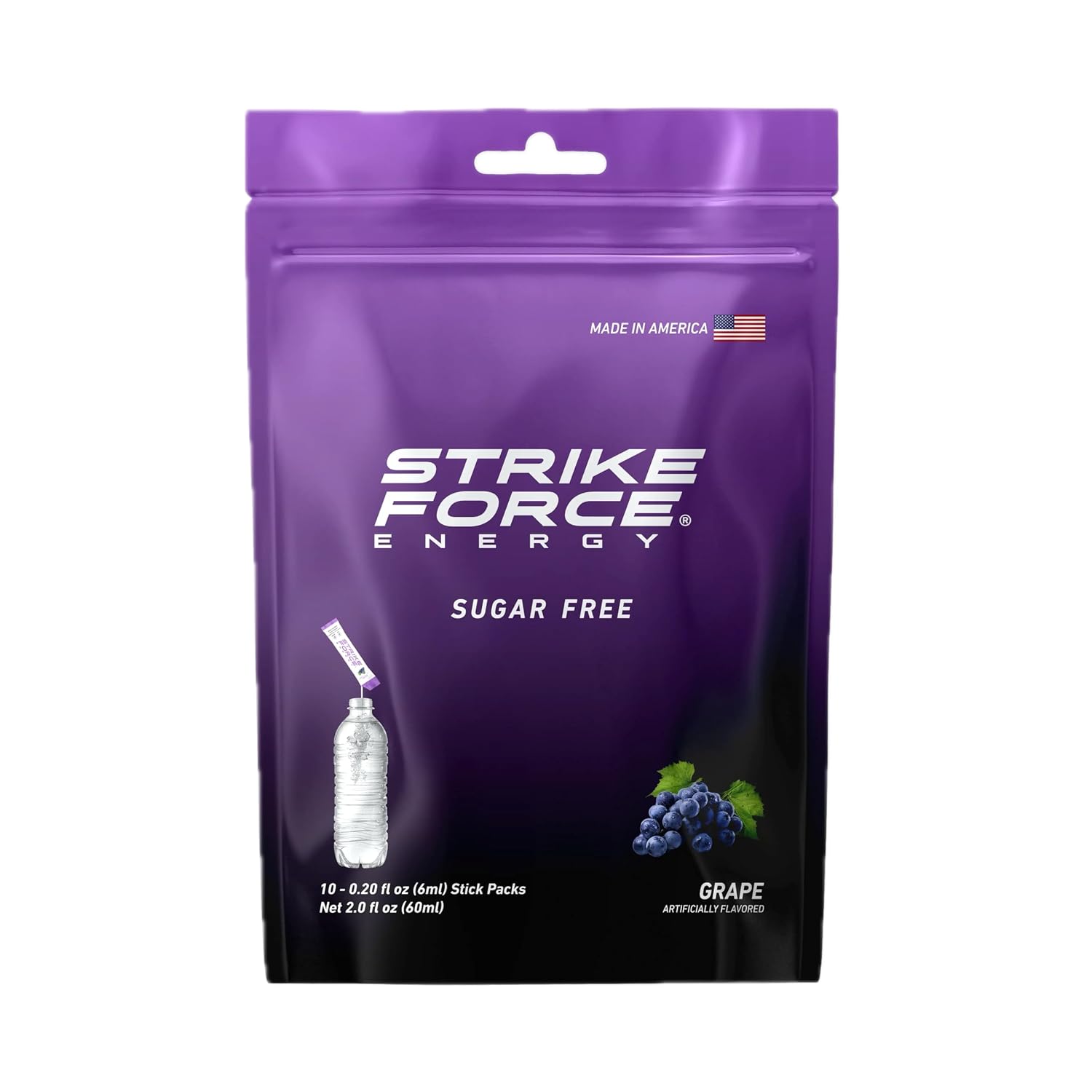 Strike Force Energy Drink Mix - Original Flavor - Natural Tasting Caffeine Drink - Turn Any Drink into a Healthy Energy Drink - Zero Calories, Keto Friendly, Sugar Free, Pre Workout (40 Liquid Packs)