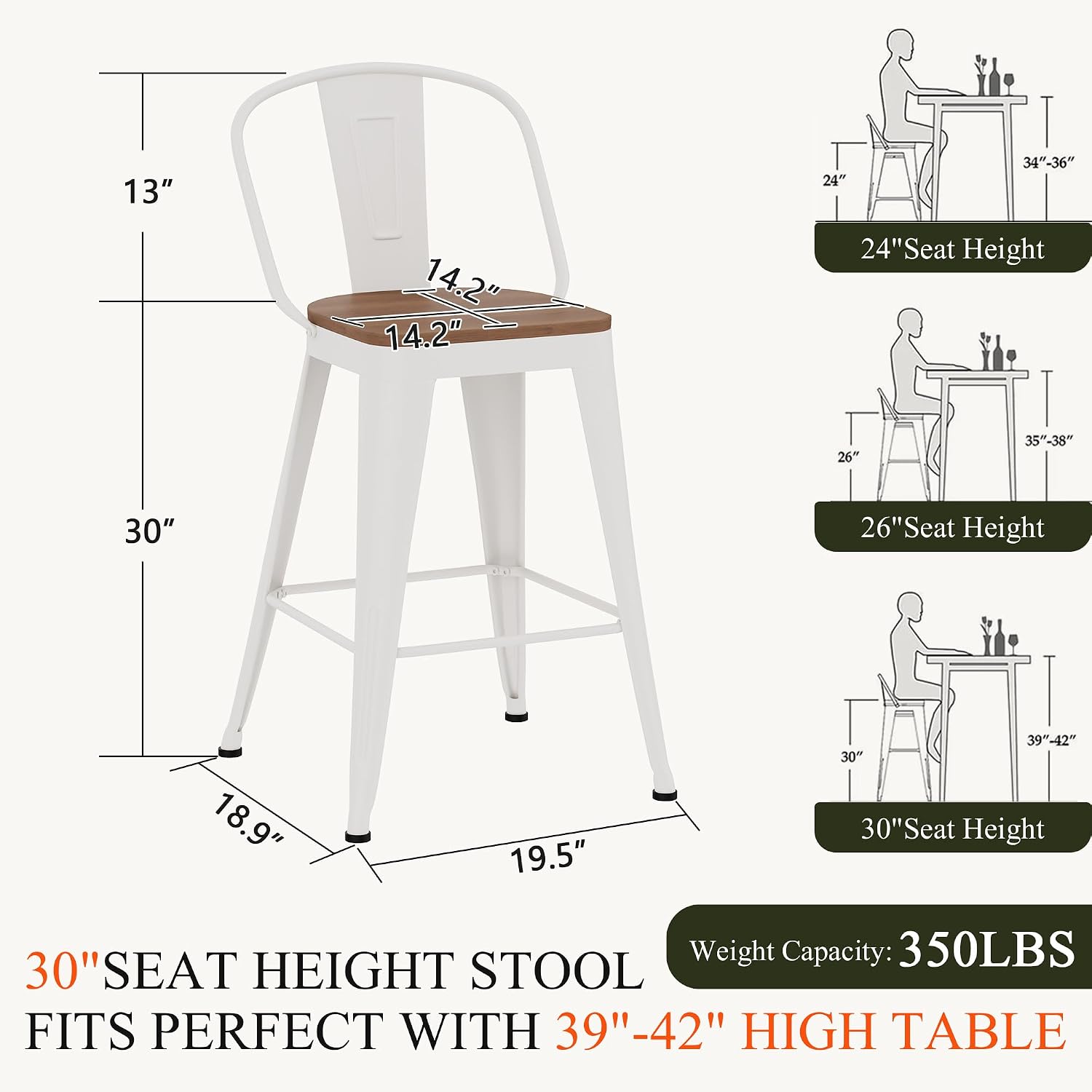 Aklaus Metal Bar Stools Set of 4