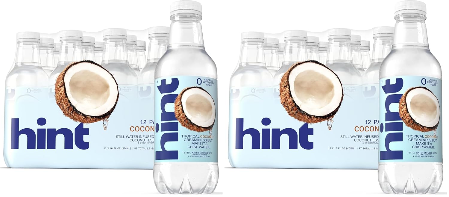 Hint Flavored Water Zero Sugar 0 Calories - Pineapple 16 FL Oz (12 pack) | Crisp, refreshing water, fruit flavors. 0 calories, 0 sugar, 0 sweeteners. Hydration for wellness. Gluten-free, Kosher, Vegan
