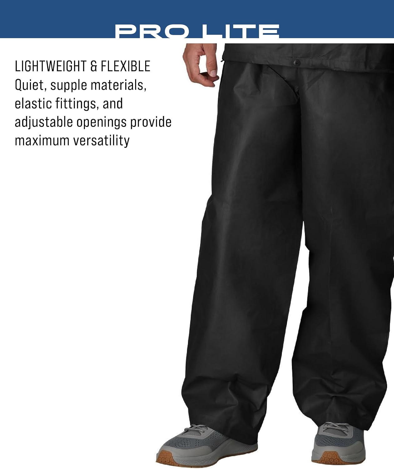 FROGG TOGGS Men's Pro Lite Rain Suit, Waterproof, Breathable, Dependable Wet Weather Protection, Carbon Black, XL/XXL