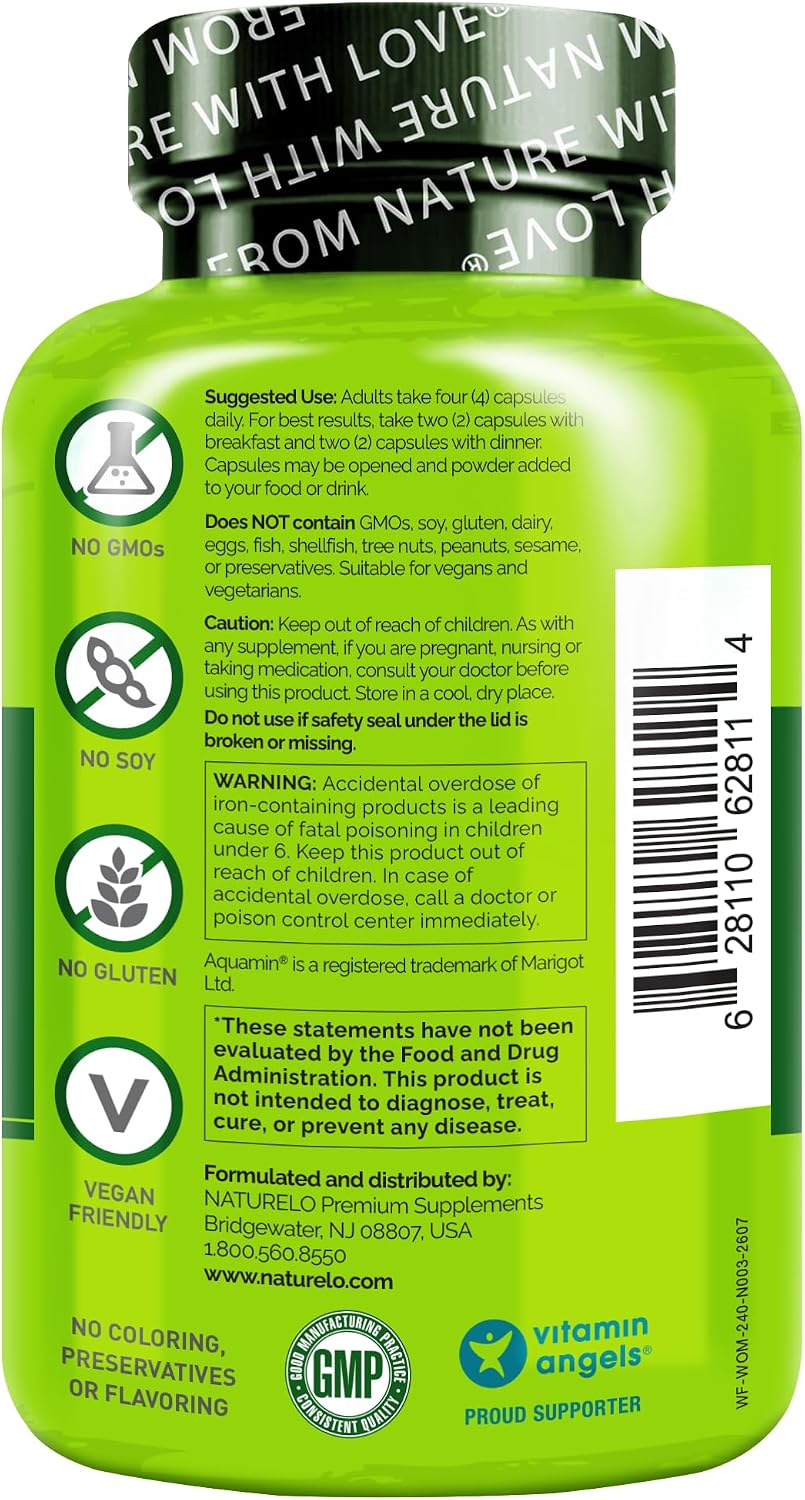 NATURELO Whole Food Multivitamin for Women - with Vitamins, Minerals, & Organic Extracts - Supplement for Energy and Heart Health - Non GMO - 120 Vegan Capsules | Women's Multivitamins with Vitamins, Minerals, Organic Extracts for Energy and Heart Health…