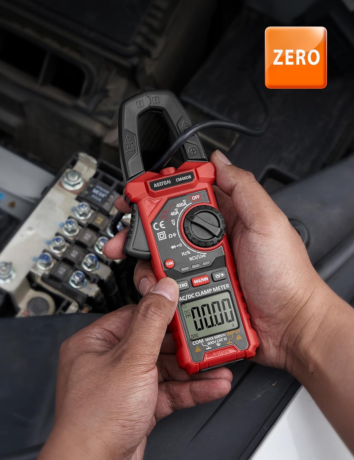 AstroAI Digital Clamp Meter Multimeter 2000 Counts Amp Voltage Tester Auto-ranging with AC/DC Voltage, AC Current, Resistance, Capacitance, Continuity