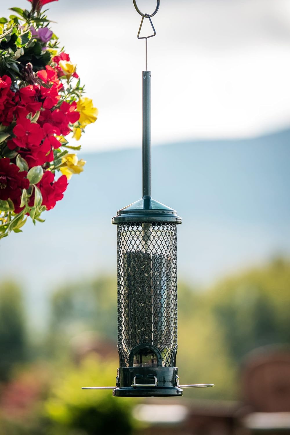 Squirrel Buster Mini Squirrel-Proof Bird Feeder for Wild Birds – 4 Metal Perches, 1 lb Seed Capacity, Chew-Proof Design, Lifetime Care