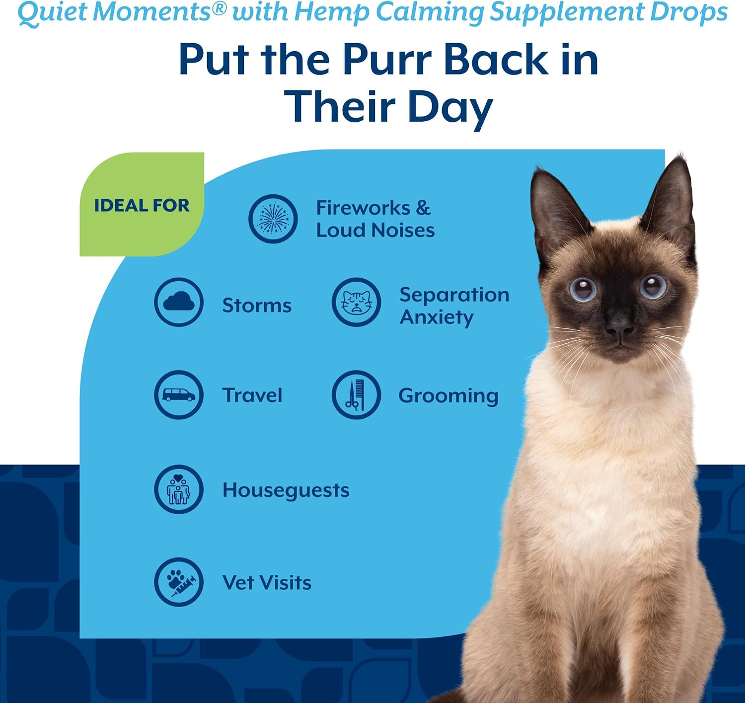 NaturVet Quiet Moments Calming Plus Melatonin Cat Supplement - 50 Count | Calming Aid for Cats - Reduce Stress, Pet Storm Anxiety, Motion Sickness - Great for Grooming, Separation and Travel
