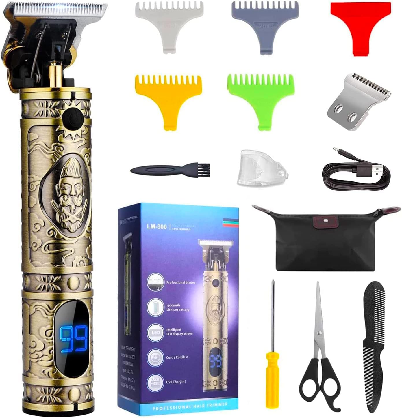 Suttik Hair Clippers for Men, Professional Hair & Beard Trimmer for Men, Mustache Trimmer T-Blade Hair Liner Edgers