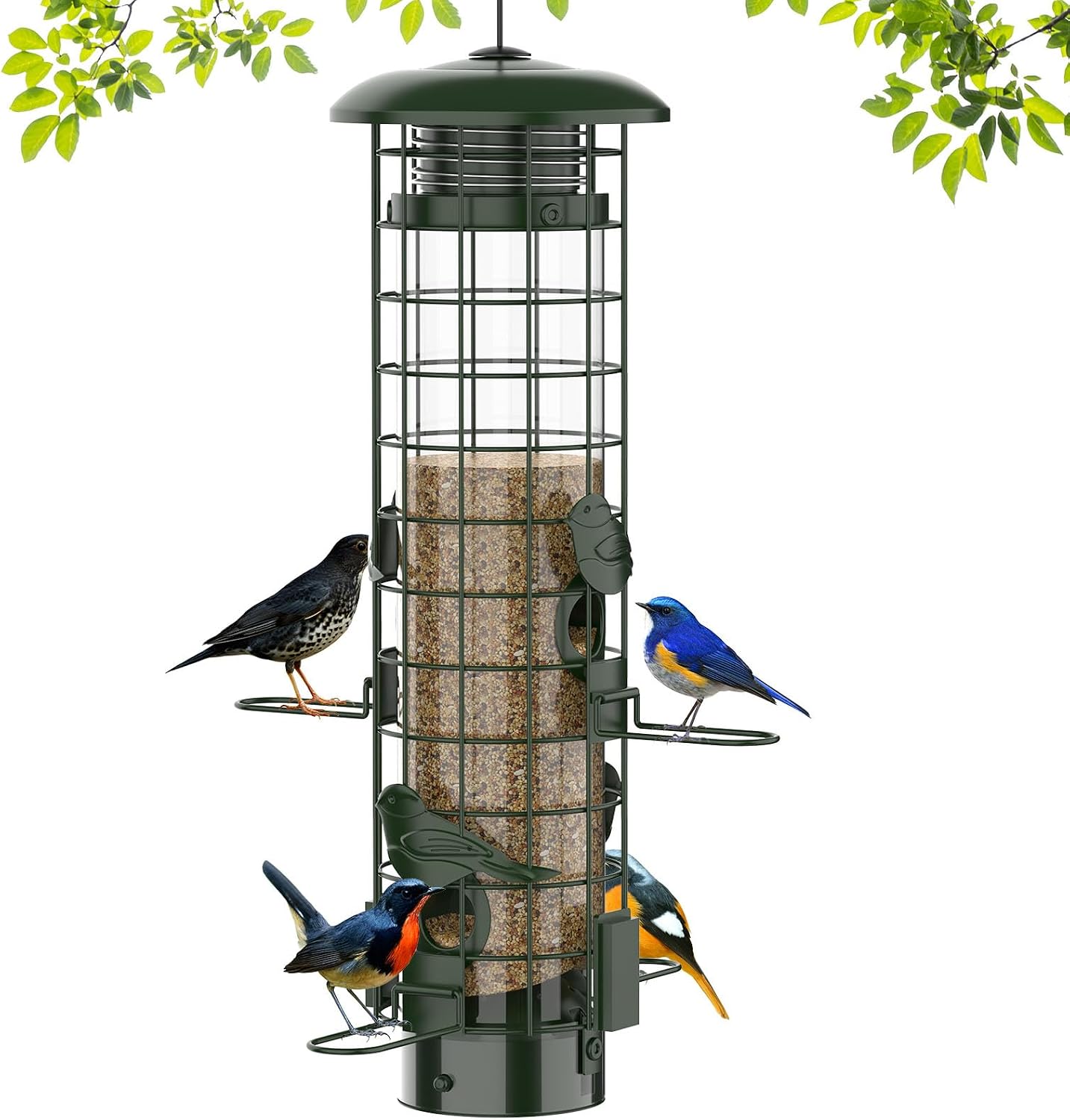 Squirrel Proof Bird Feeder, Metal Mesh Bird Feeders for Outdoors Hanging