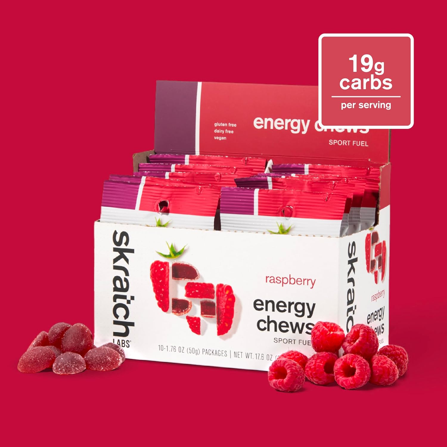 Skratch Labs Energy Chews, Caffeinated Sour Cherry, 10 Pack