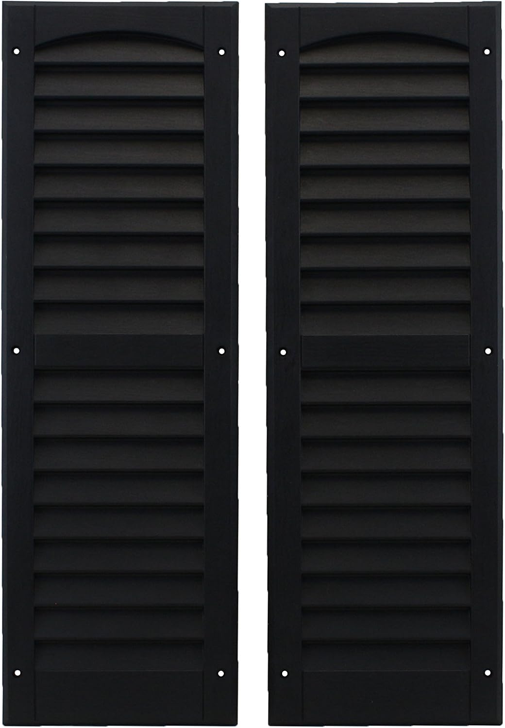 Shed Windows and More Louvered Shed Shutter or Playhouse Shutter Black 9" X 27" Sold by The Pair