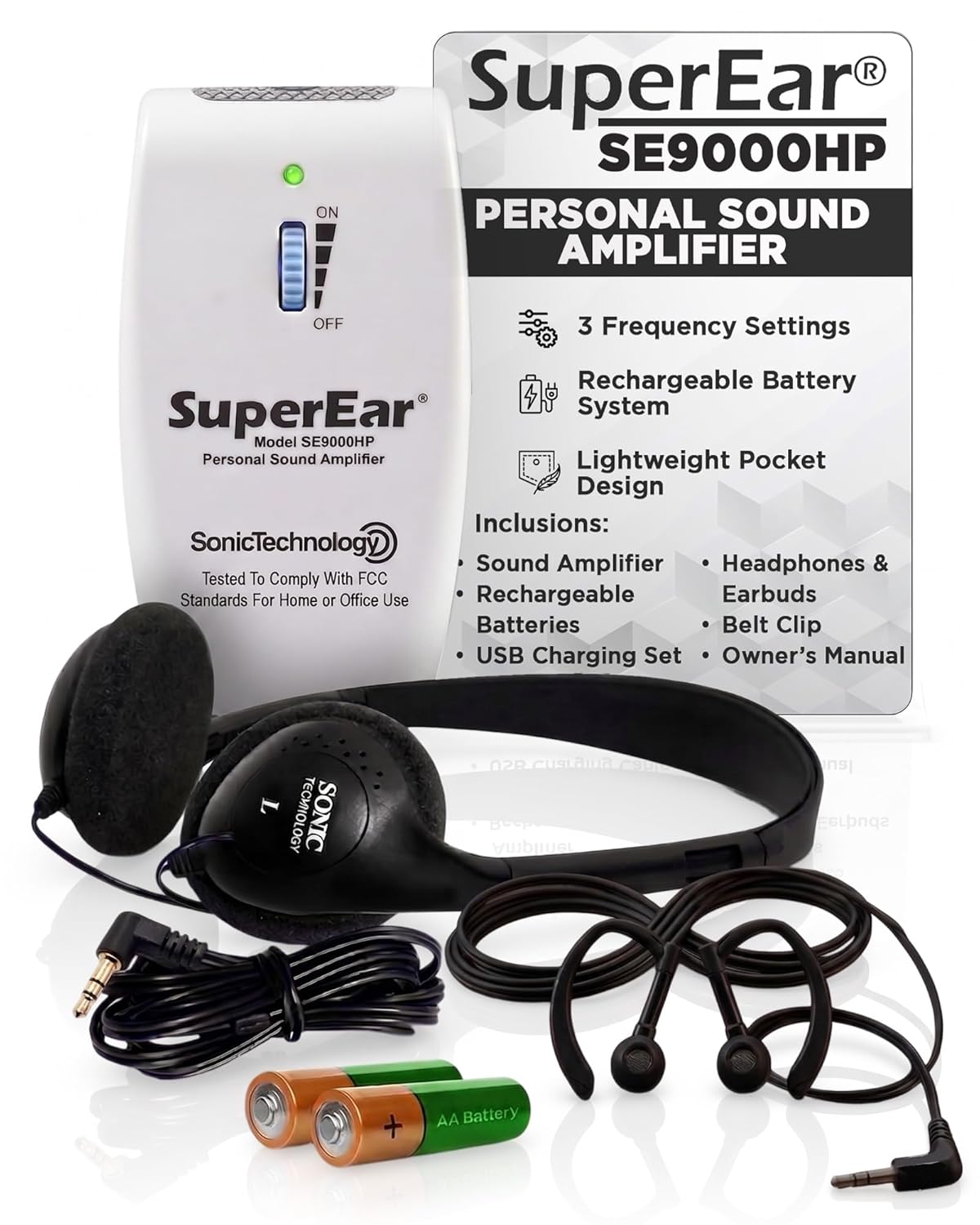 SuperEar SE9000HP - Hearing Amplifier, Sound Listening, Personal Headphones