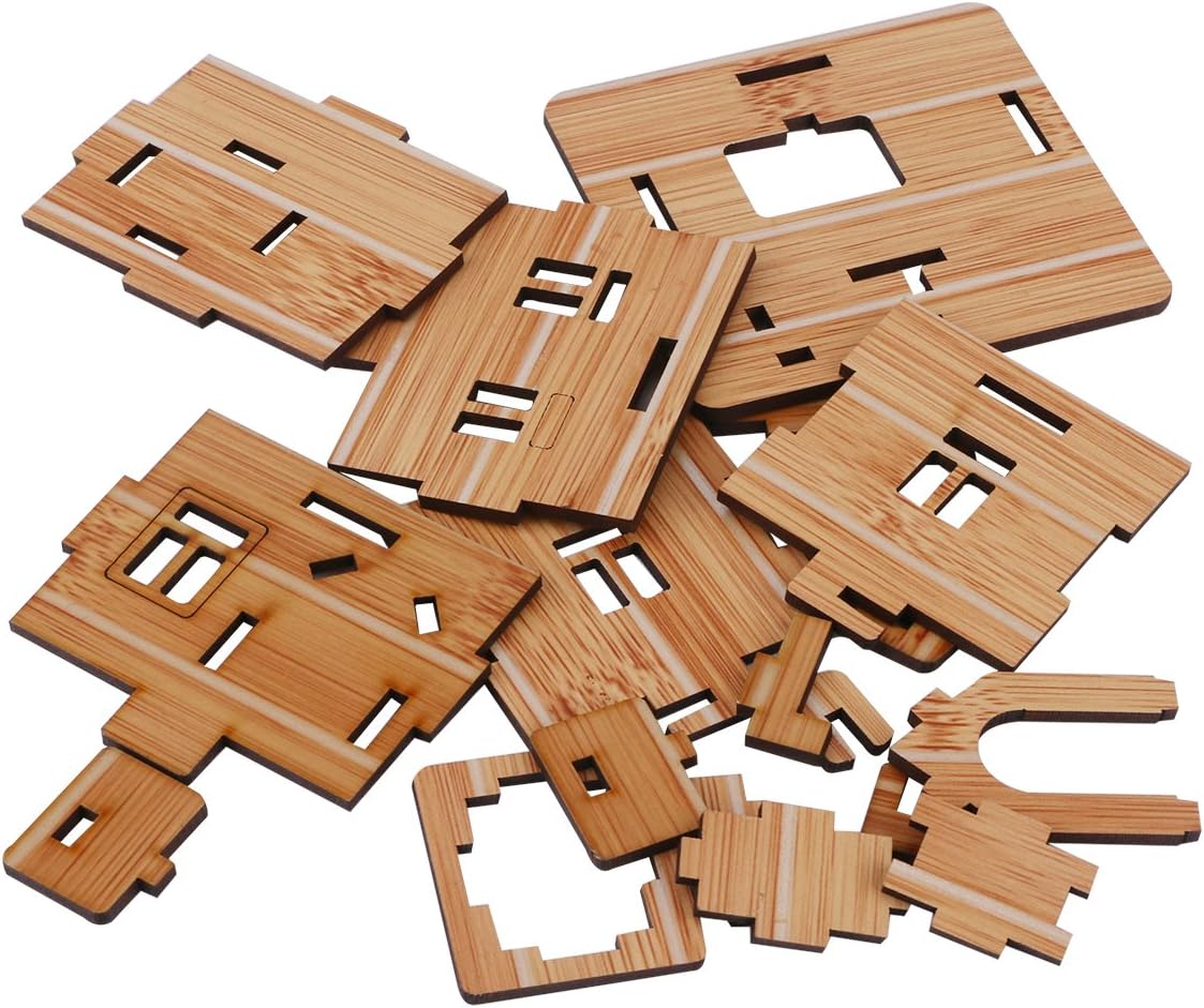 3D Wooden Puzzle, Mini DIY Model House Kit Educational Toys Jigsaw Puzzles Gift for Children and Adult