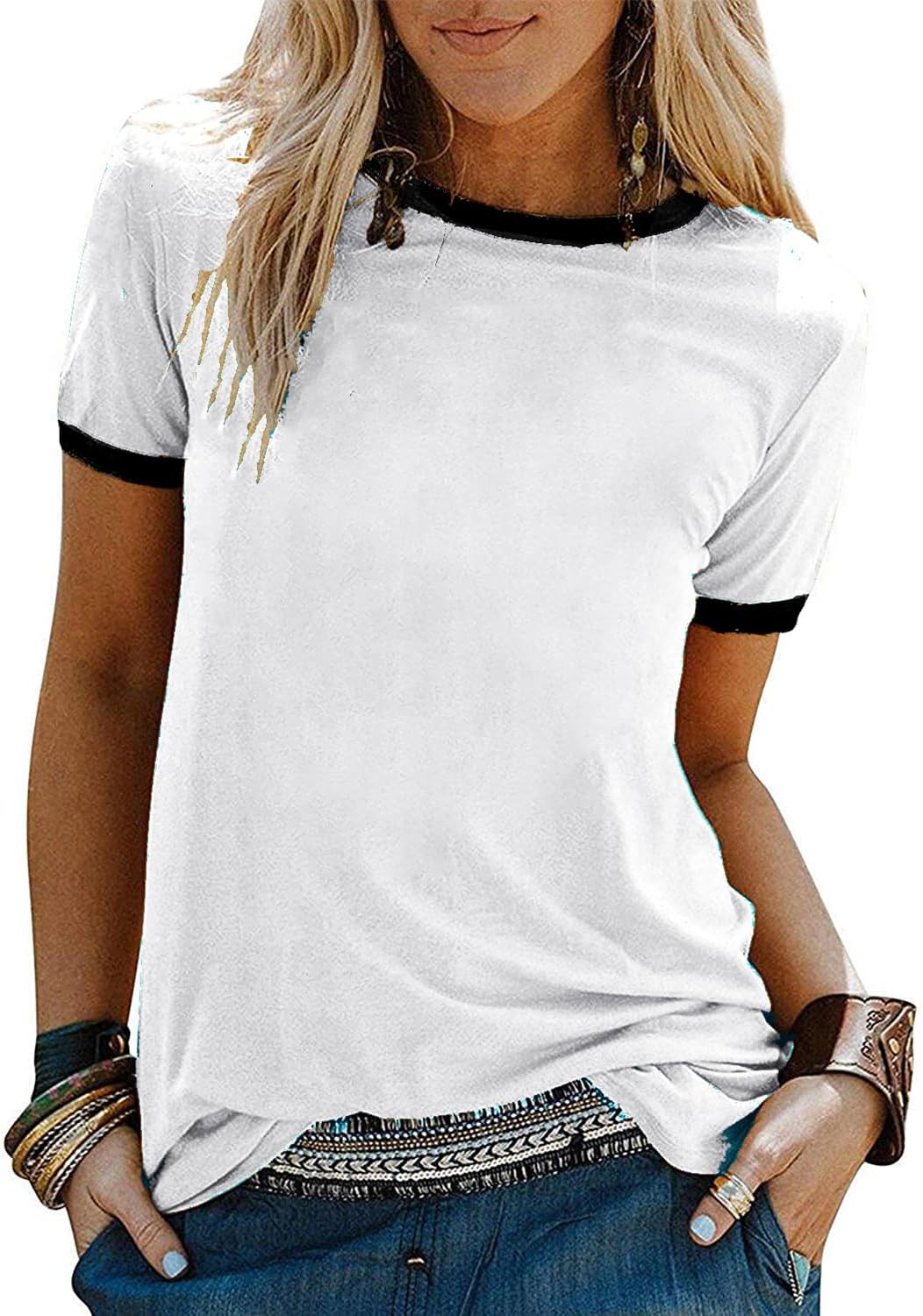 YEXIPO Graphic Tees for Women Short Sleeve Summer Tops Casual Cute T Shirts