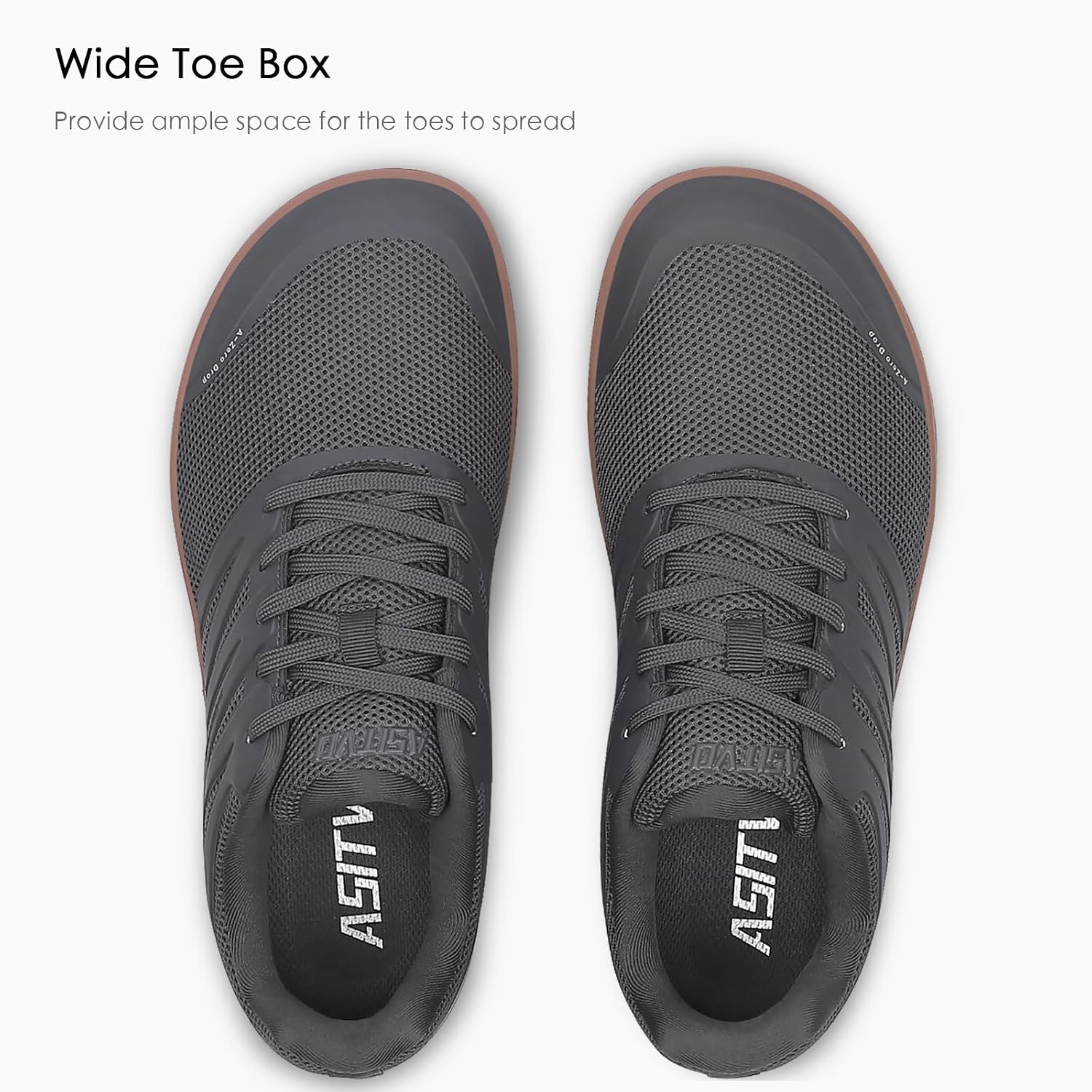 ASITVO Wide Men's Barefoot Zero Drop Sole Minimalist Sneakers Walking Shoes | Width Toe Box Cross Trainer Gym TPU Toe No-Sew Upper Grounding