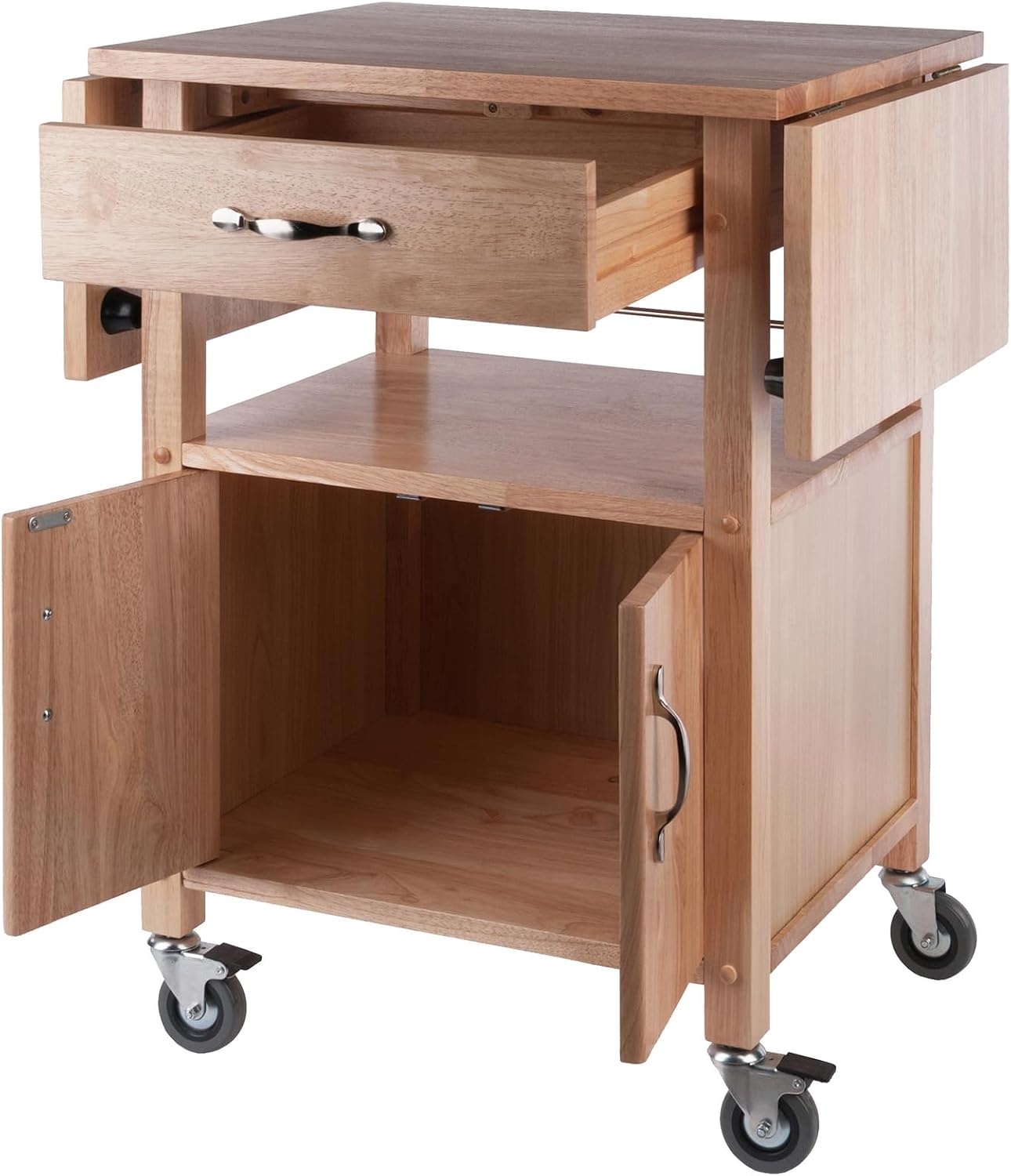 Winsome Wood/Veneer Mobile Kitchen Cart with Lockable Wheels, Beech (84920)