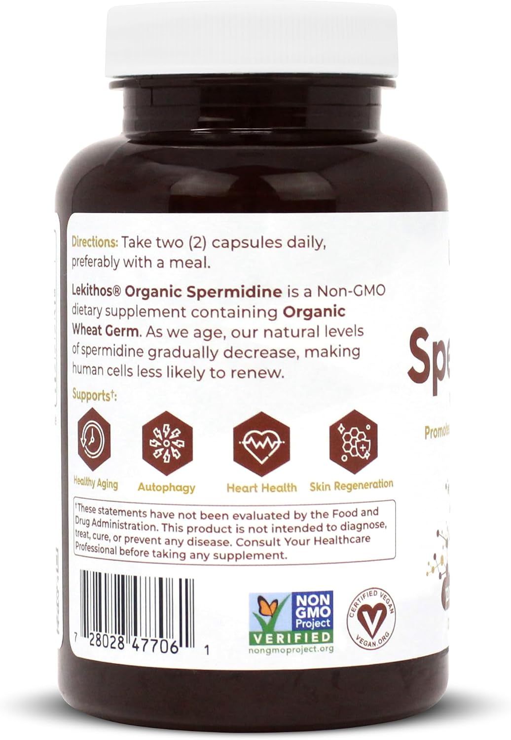 Organic Spermidine Capsules | Organic Wheat Germ Extract | Promotes Cell Renewal, Better Aging | Thiamine, Zinc