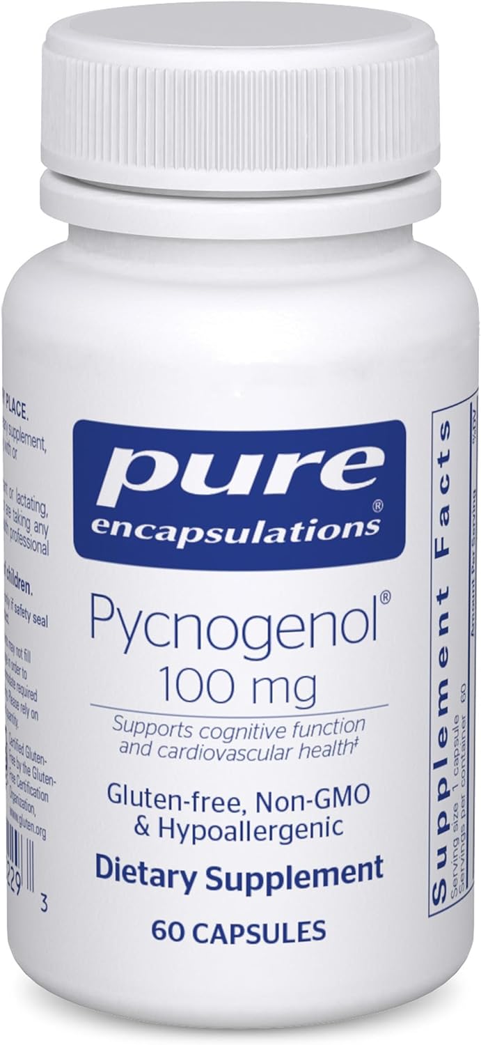 Pure Encapsulations Pycnogenol 100 mg | Hypoallergenic Supplement to Promote Vascular Health and Provide Antioxidant Support* | 60 Capsules | Hypoallergenic Supplement to Support Vascular Health and Provide Antioxidant Support*
